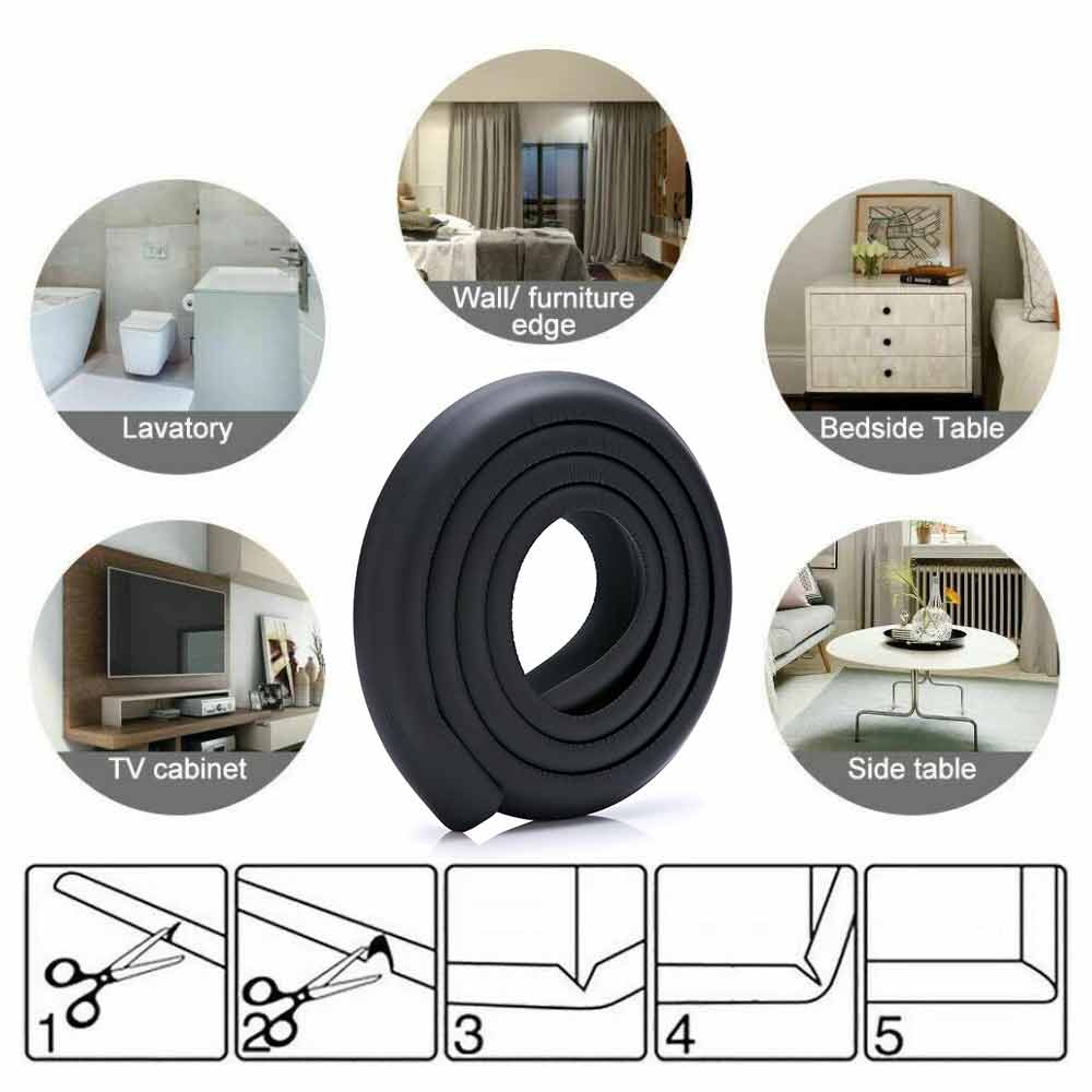 Foam Edge Guard – 2M Table Corner Protector Strip, Safety Bumper for Desk
