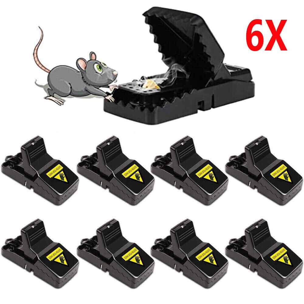 6x Plastic Mouse Traps Reusable Mice Rat Snare Catcher Rodent Indoor Catch