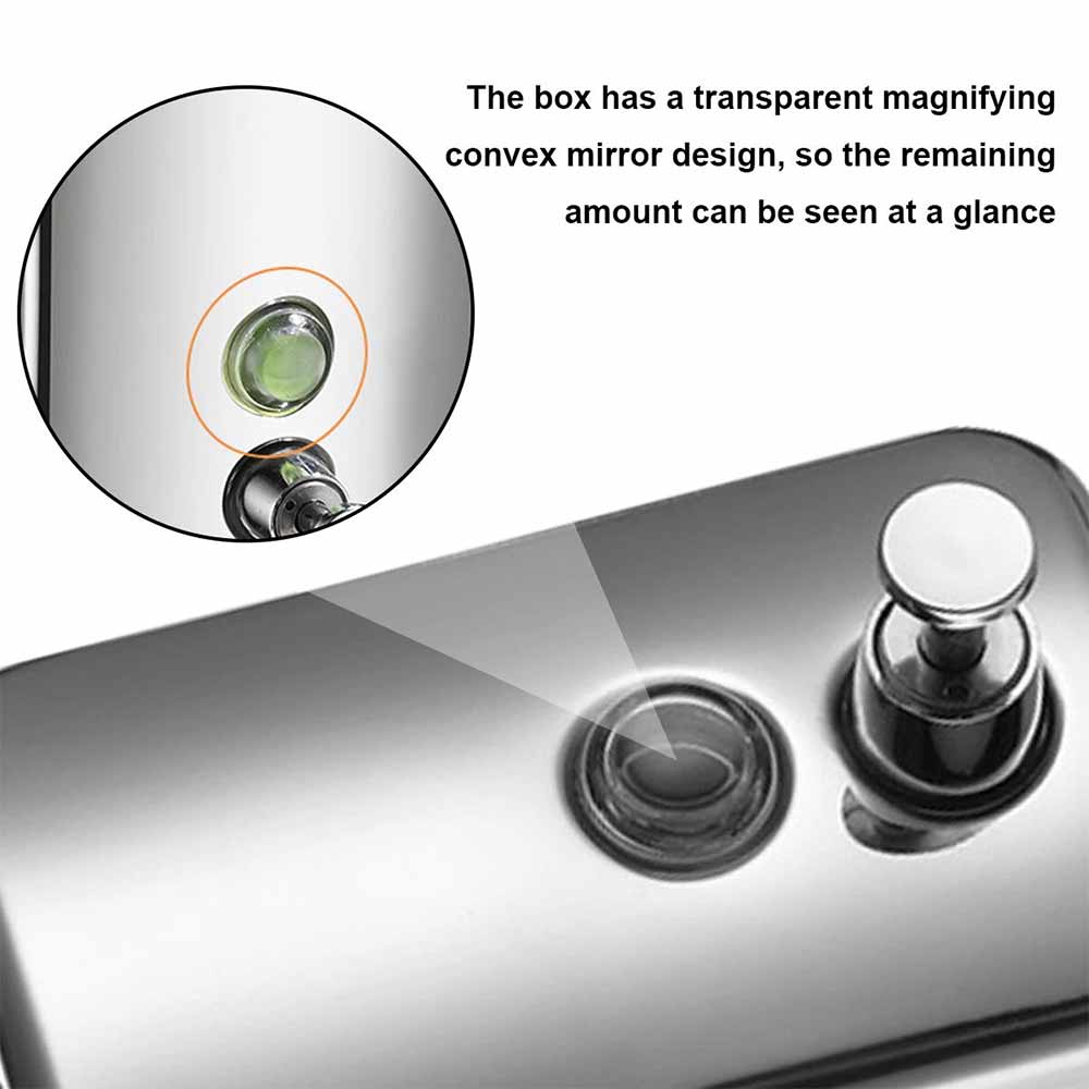 500ML Wall Mounted Stainless Steel Hand Soap Dispenser Bathroom Liquid Soap Dispenser