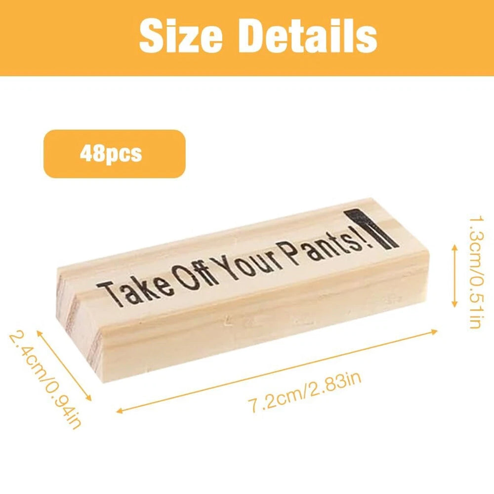 48 Blocks Adult Naughty Games - Wooden Tumble Tower with Bag, Couples Date Night