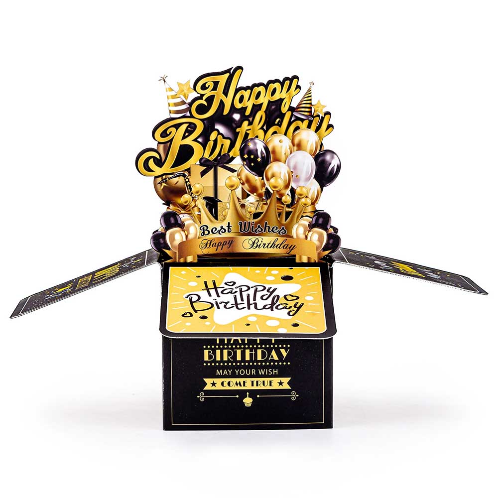 3D Pop-Up Birthday Card - Elegant Greeting Card for Her, Him, Mum, Dad & Friends