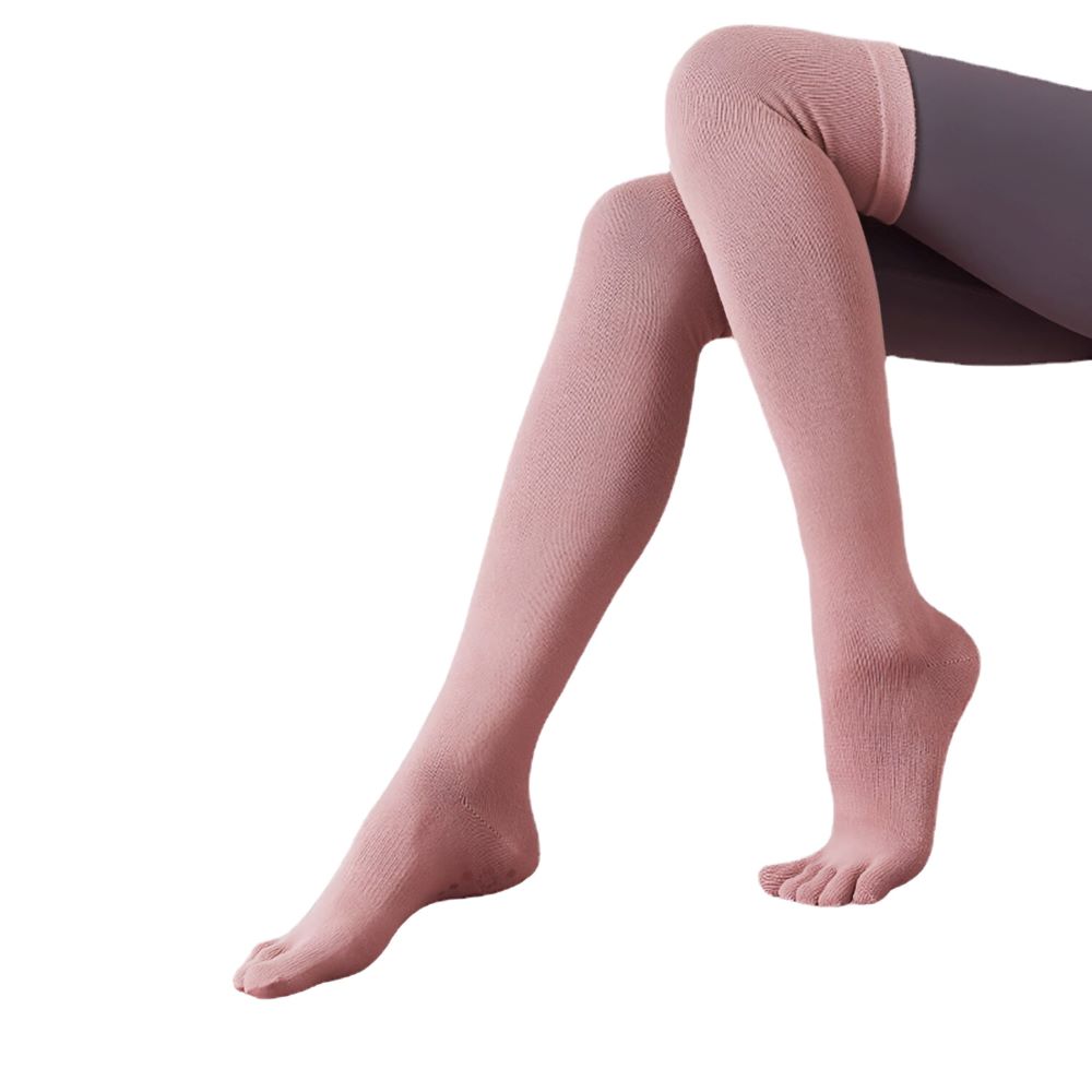 Non-Slip Toe Split Yoga Socks – Women's Over-the-Knee Fitness & Pilates Socks