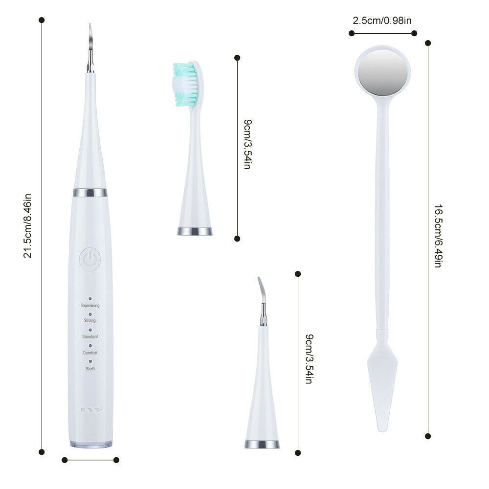 6in1 Electric Toothbrush Ultrasonic Tooth Cleaner Teeth Stains Plaque Remover