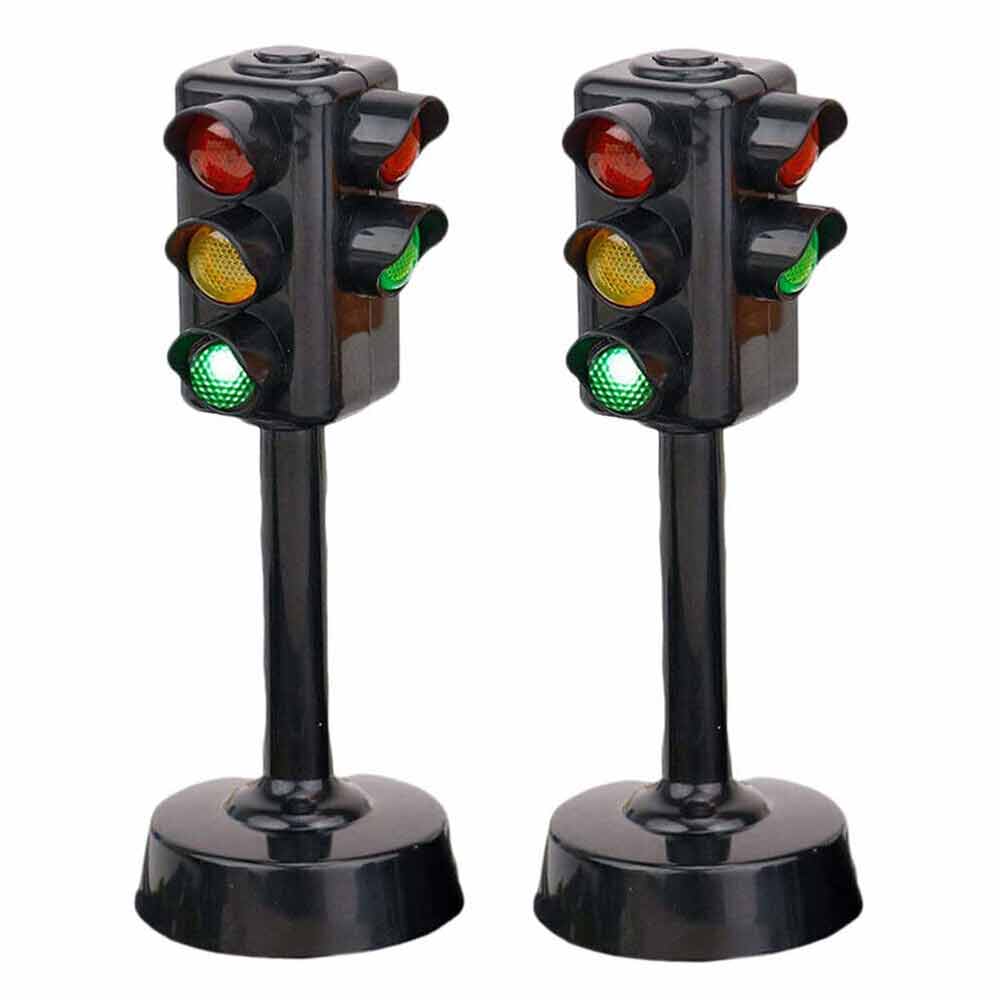 2PCS Traffic Sign Light Toy Early Learning Simulation Street Model Kids Gift