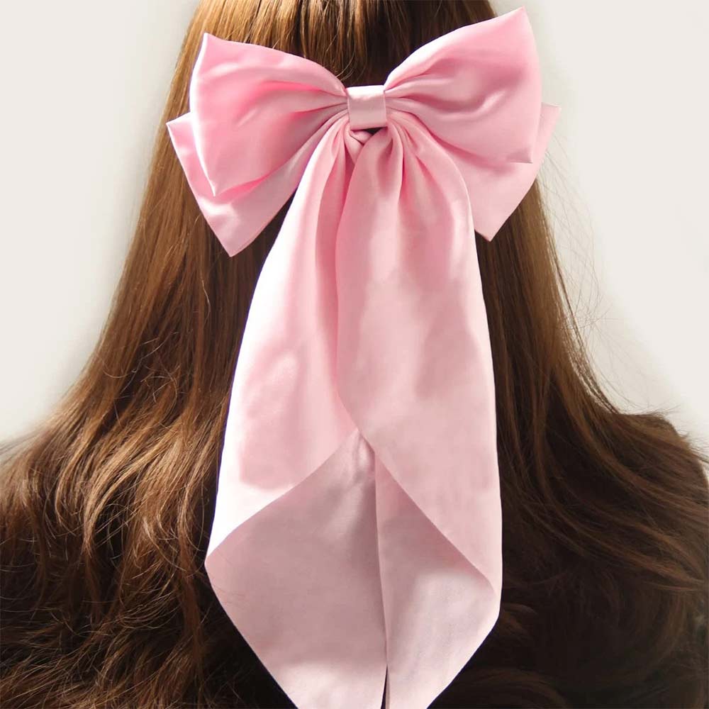 Large Bow Hair Clip – Satin Ribbon Barrette for Women & Girls, Hairpin Headwear