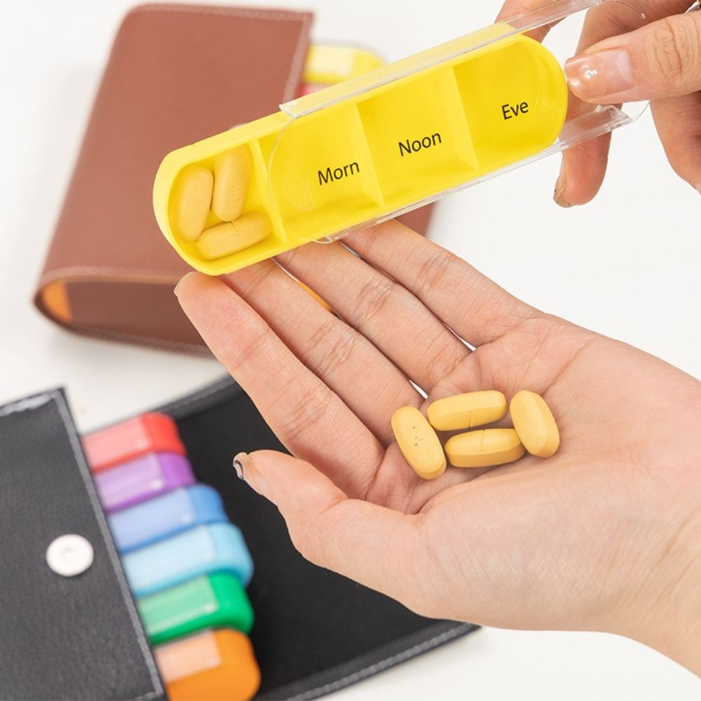 7-Day Pill Organizer – 28-Grid Weekly Medicine Tablet Sorter Case