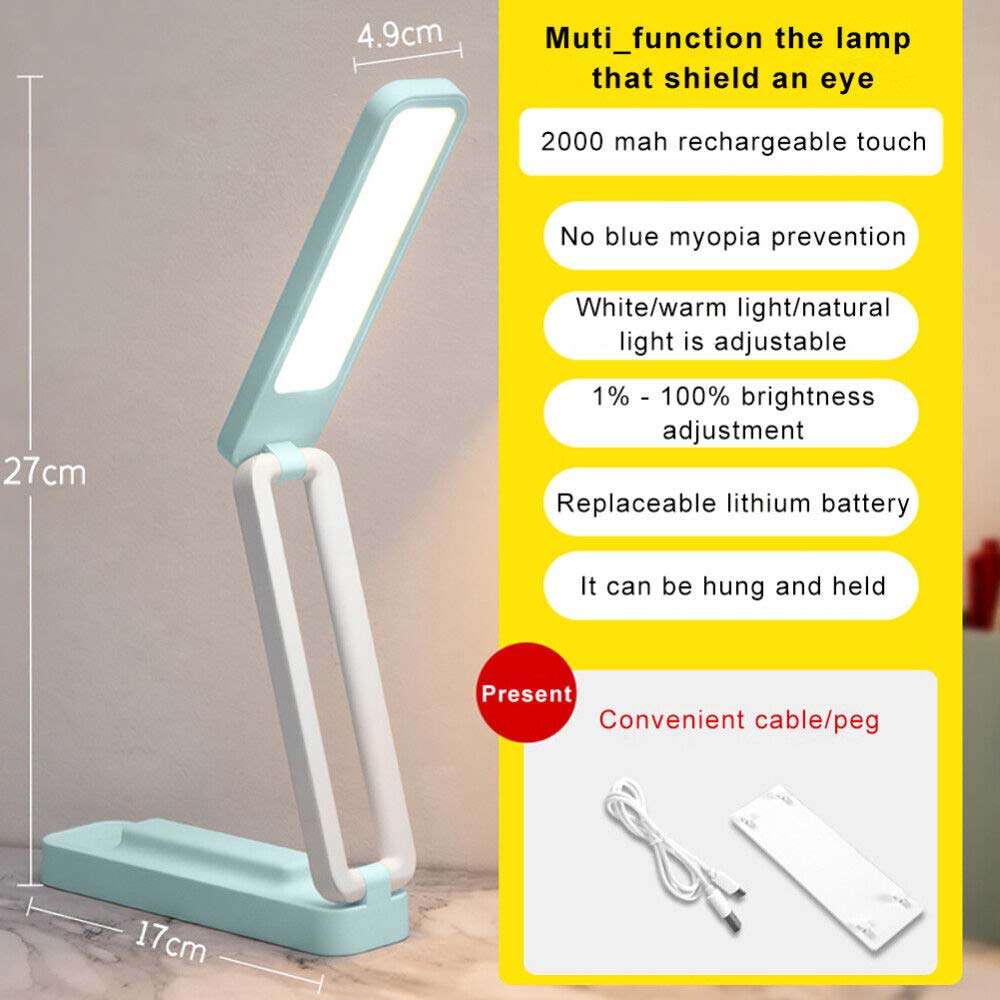 Foldable LED Desk Table Lamp Touch Dimmable Bedside Reading Study Night Light
