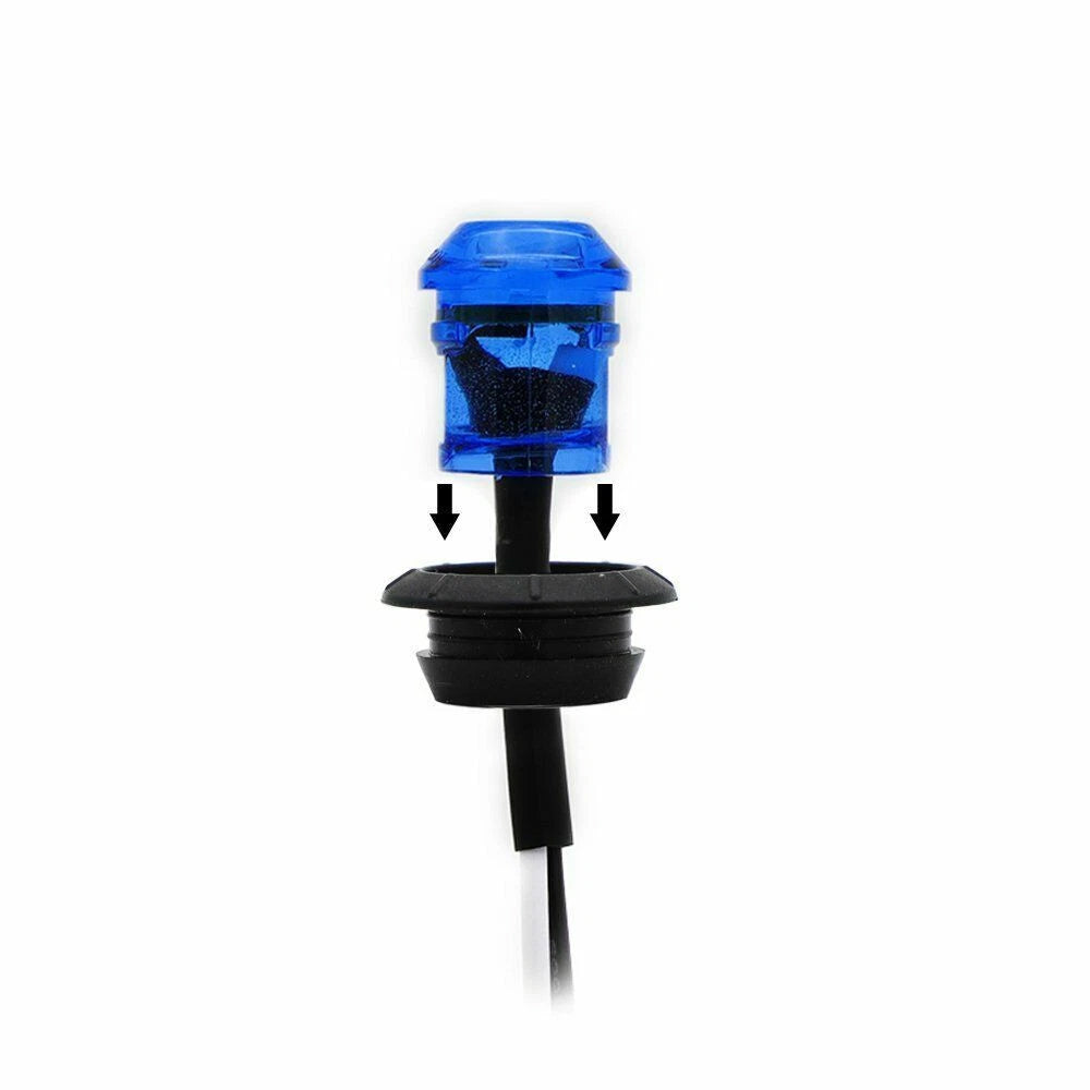 10X Blue Round Marine Boat Cabin Courtesy Lights Deck LED Walkway Stair Light