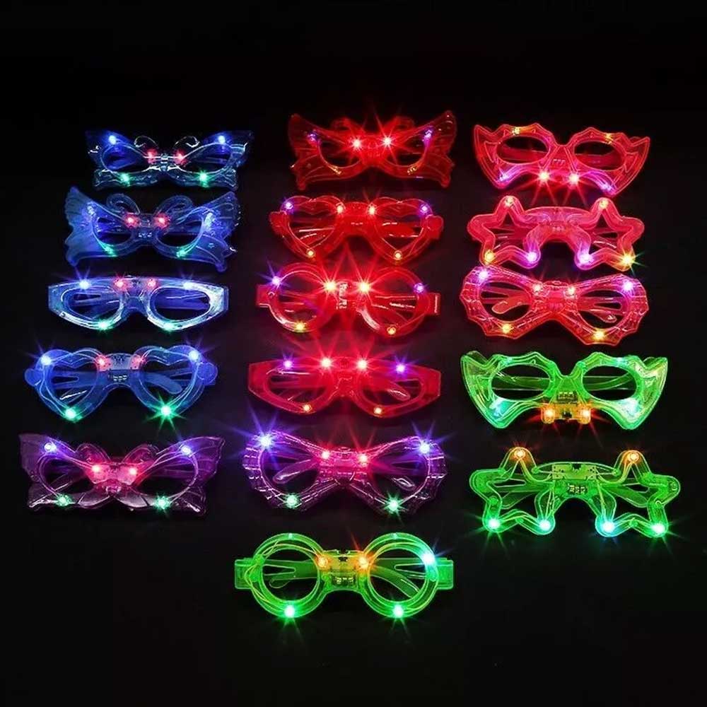 6X Random LED Light Up Sunglasses Glow in The Dark Party Supplies LED Glasses