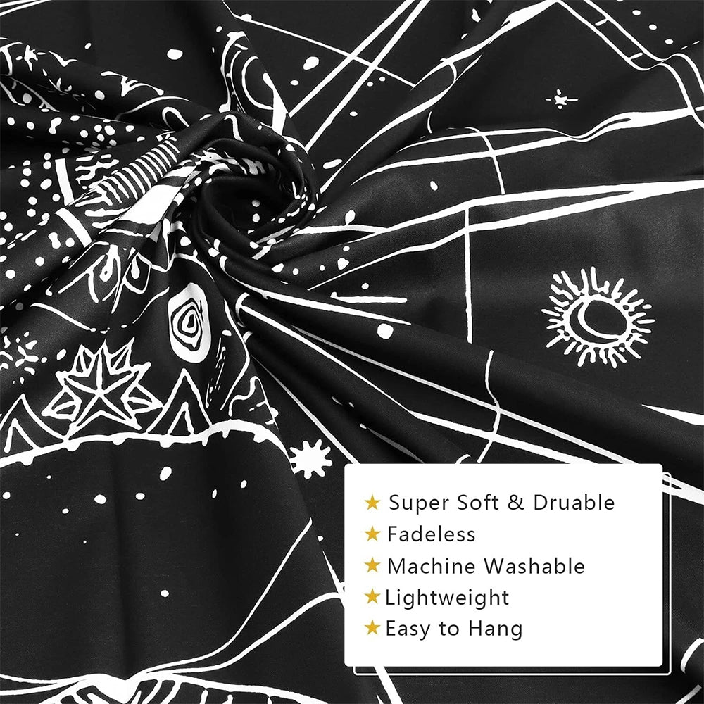 Tapestry for Bedroom Aesthetic, Sun Moon Star Large Astrology Wall Hanging 1.5*2m