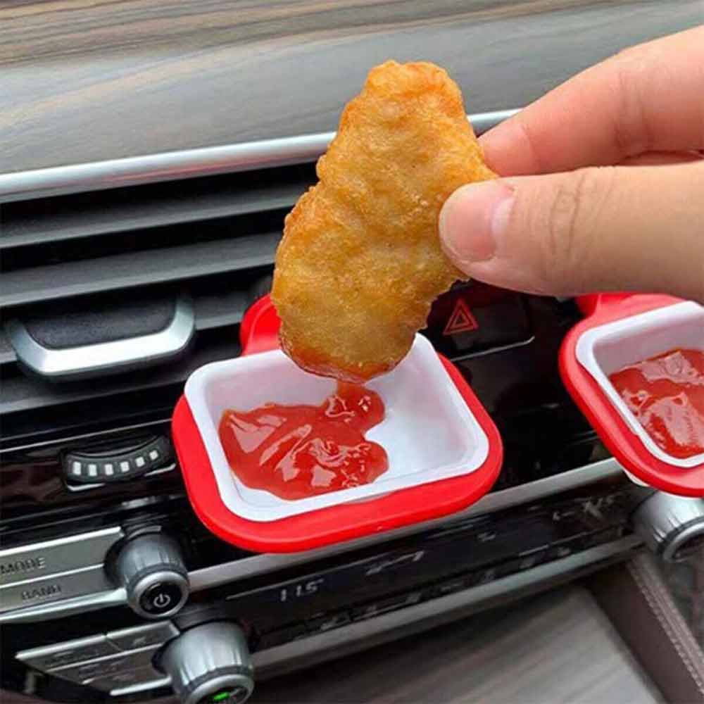 Twin In Car Sauce Holder Double McDonalds Dip Holder + French Fries Holder