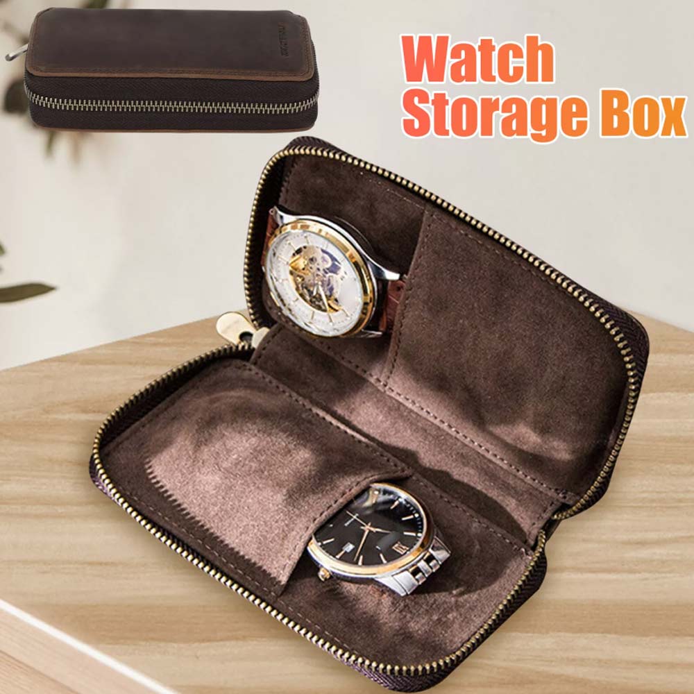 Watch Display Box – Leather Travel Case, Jewelry Storage Pouch, Portable Zipper Bag