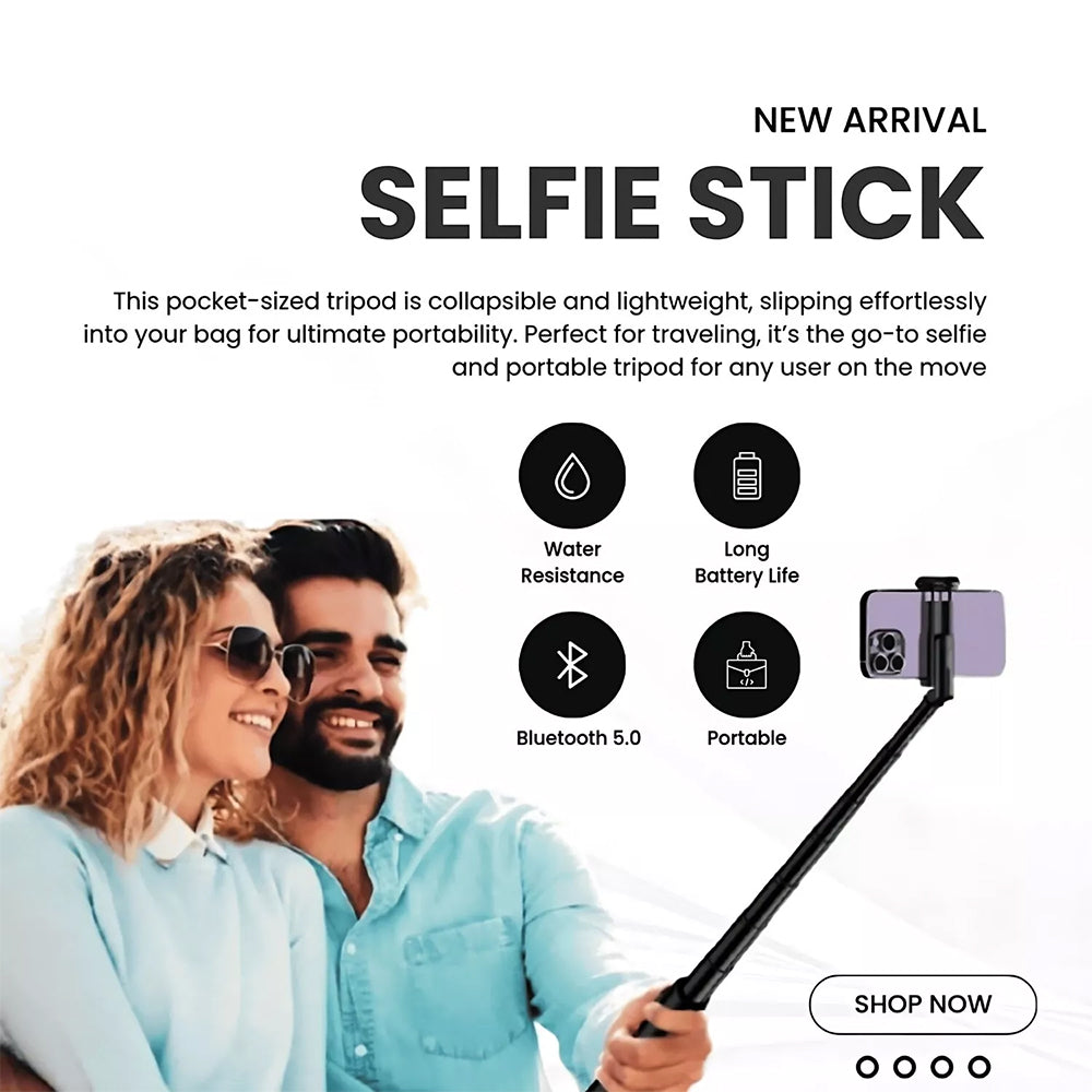 72" Selfie Stick Tripod with Bluetooth Remote – 360° Rotatable, All-in-One Phone Holder with Cold Shoe Mount