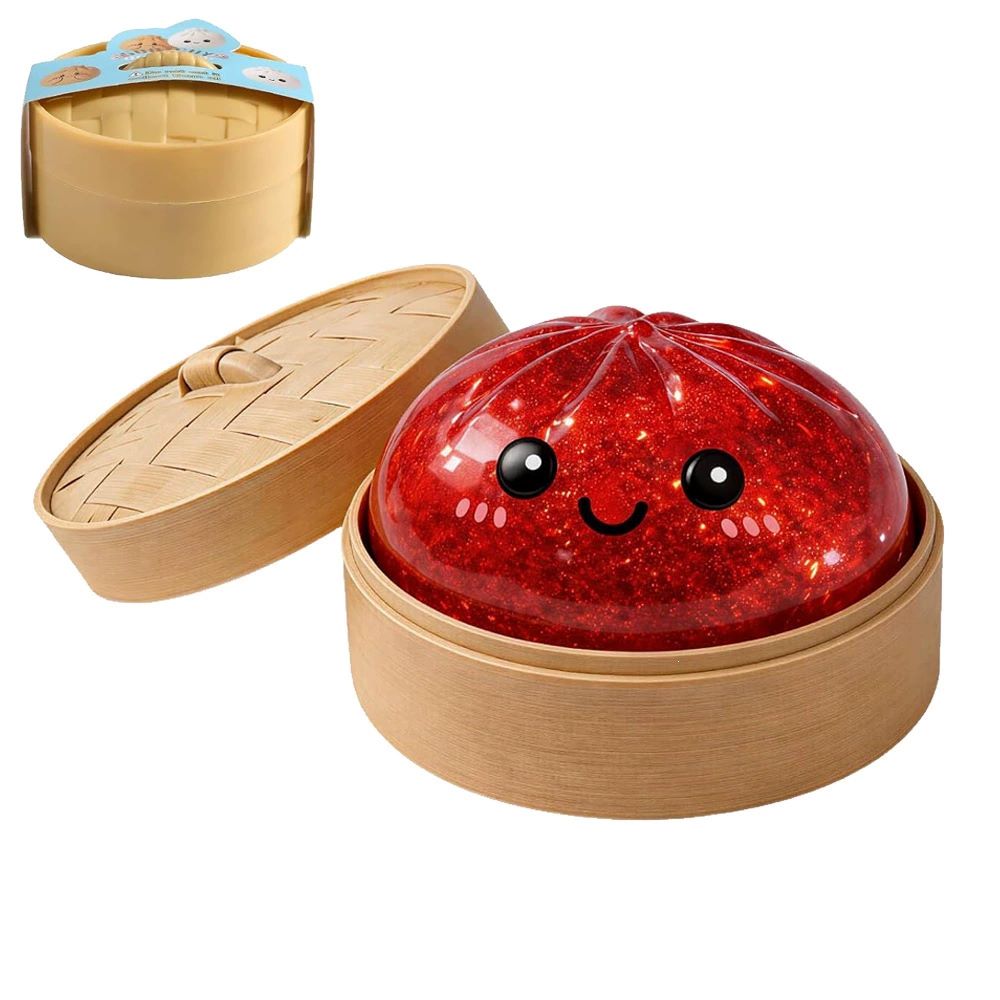 Squishy Stress Relief Toy 2-Pack – Slow Rebound Emoji Bun with Glitter, Sensory Fidget for ADHD & Anxiety