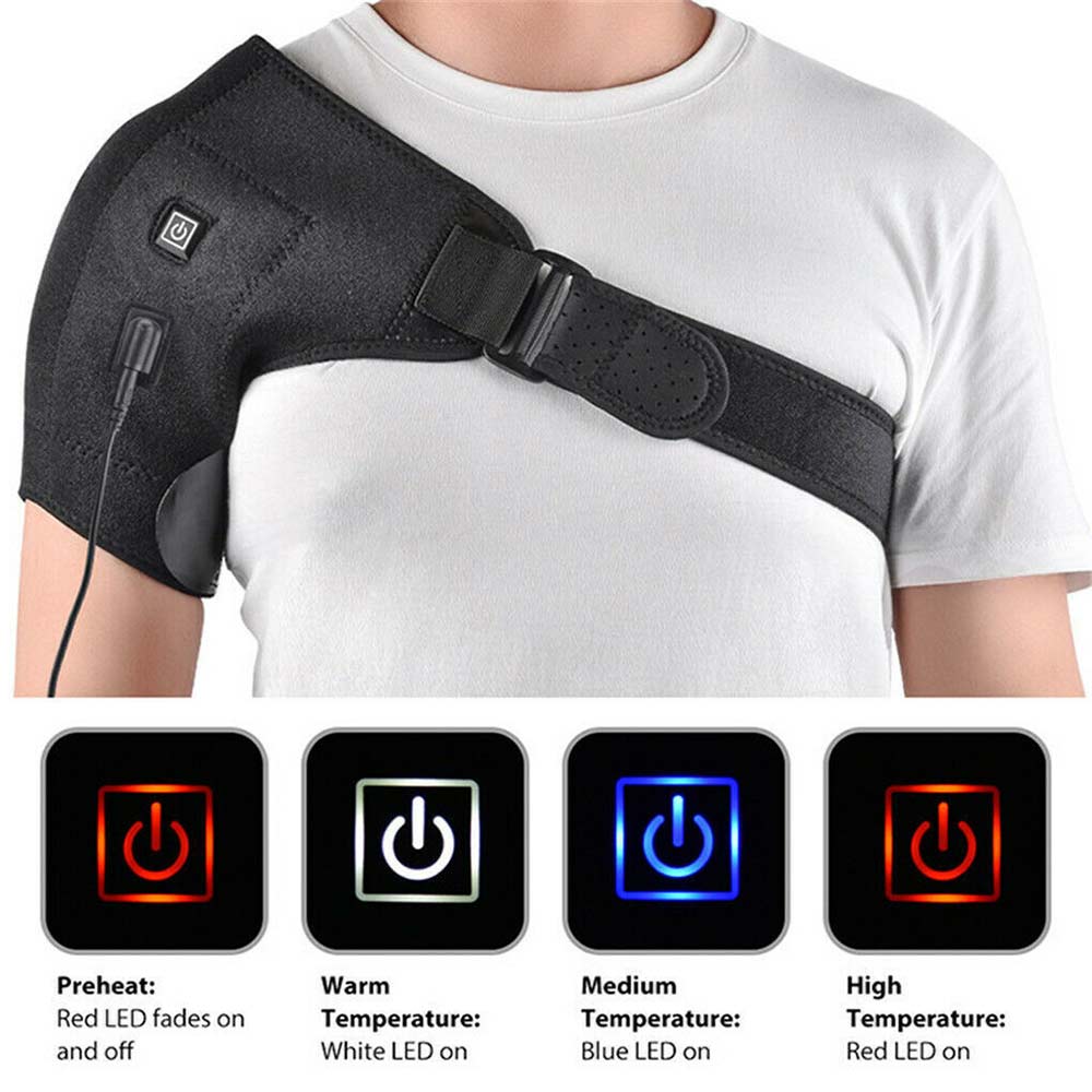 USB Heated Shoulder Brace Pad Joint Pain Relief Heating Pad Support Wraps