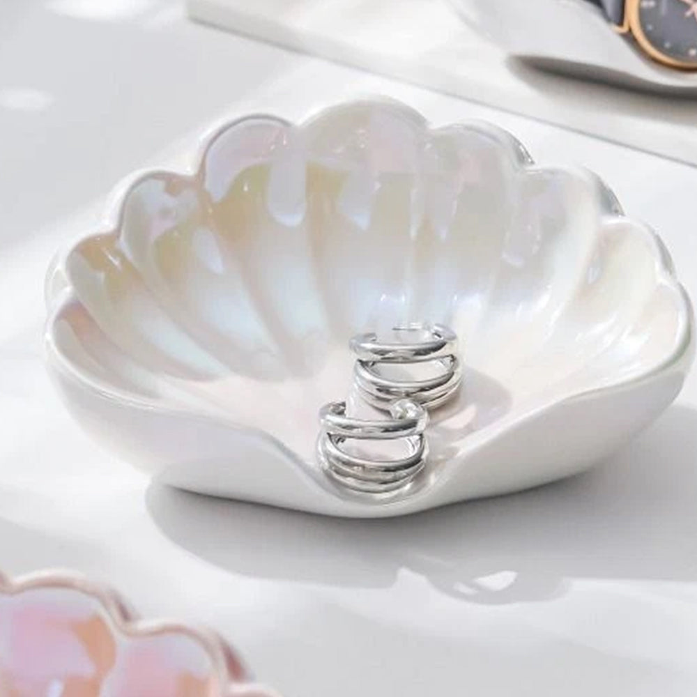 Ceramic Seashell Soap Box – Draining Non-Slip Soap Dish for Bathroom Accessories