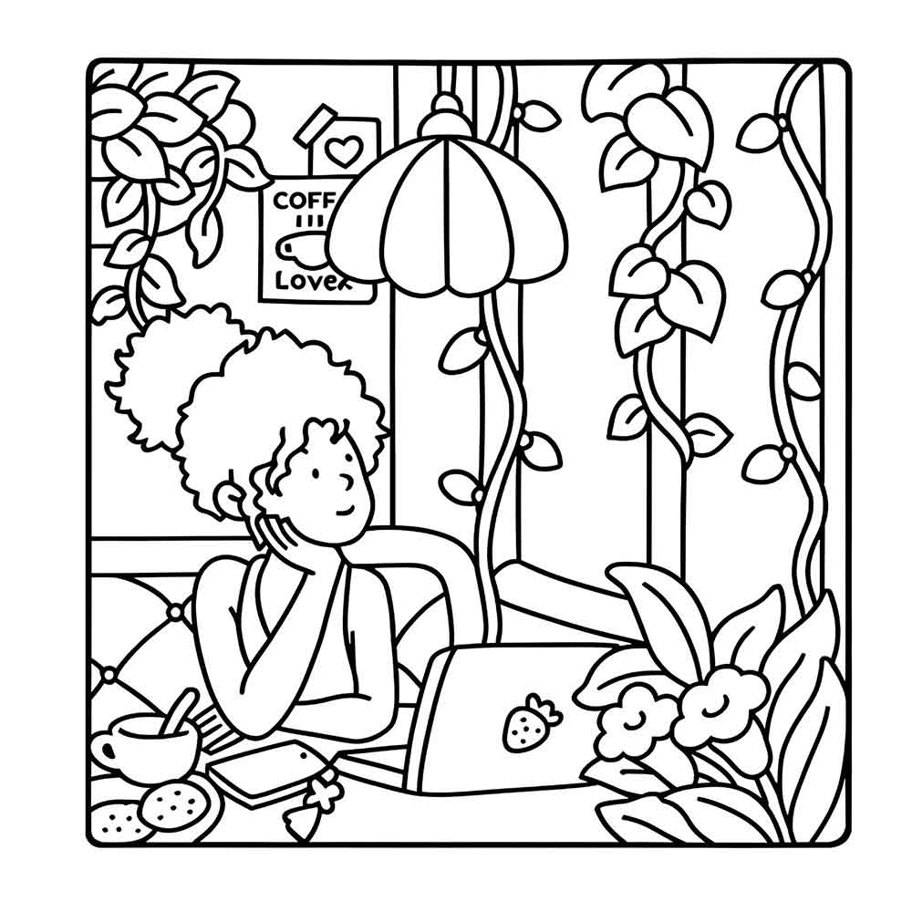 Cozy Girl & Friends Coloring Book for Adults – Bold & Easy Patterns