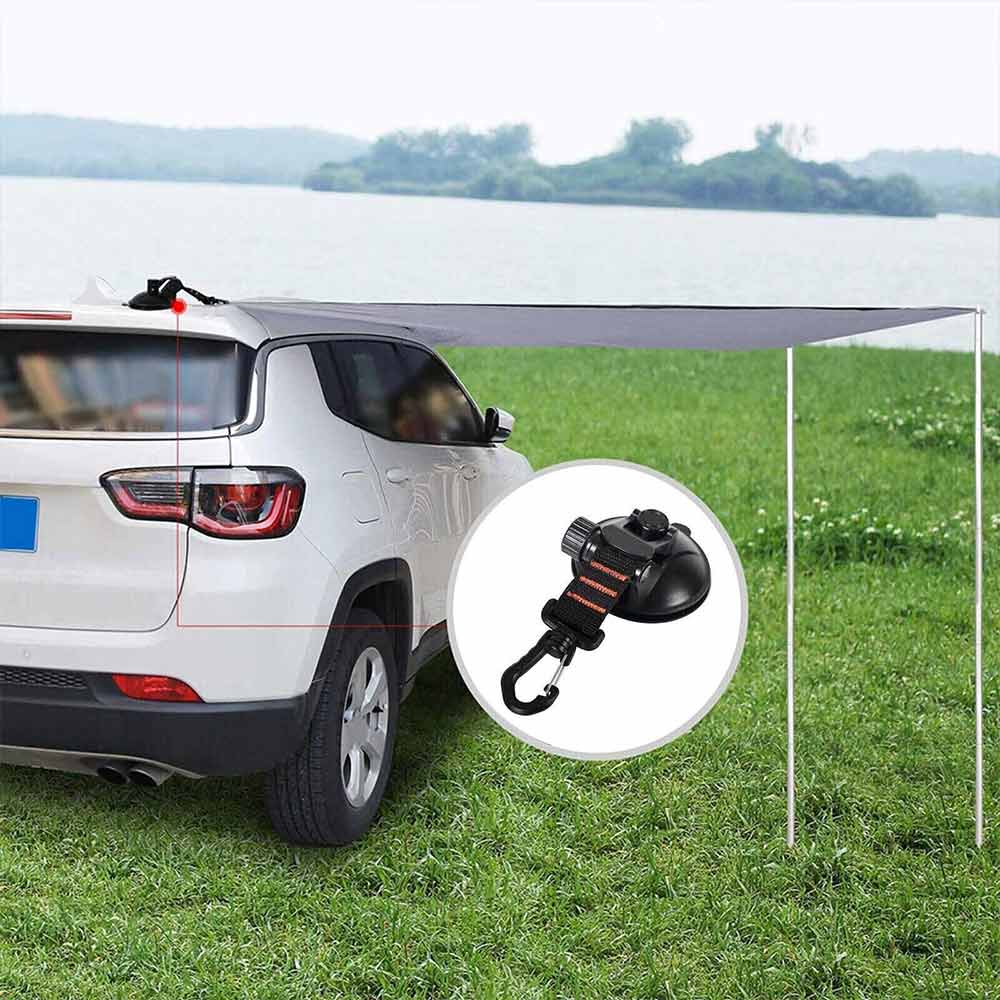 4pcs Suction Cup Anchor Securing Hook Tie Down Camping Tarp as Car Side Awning