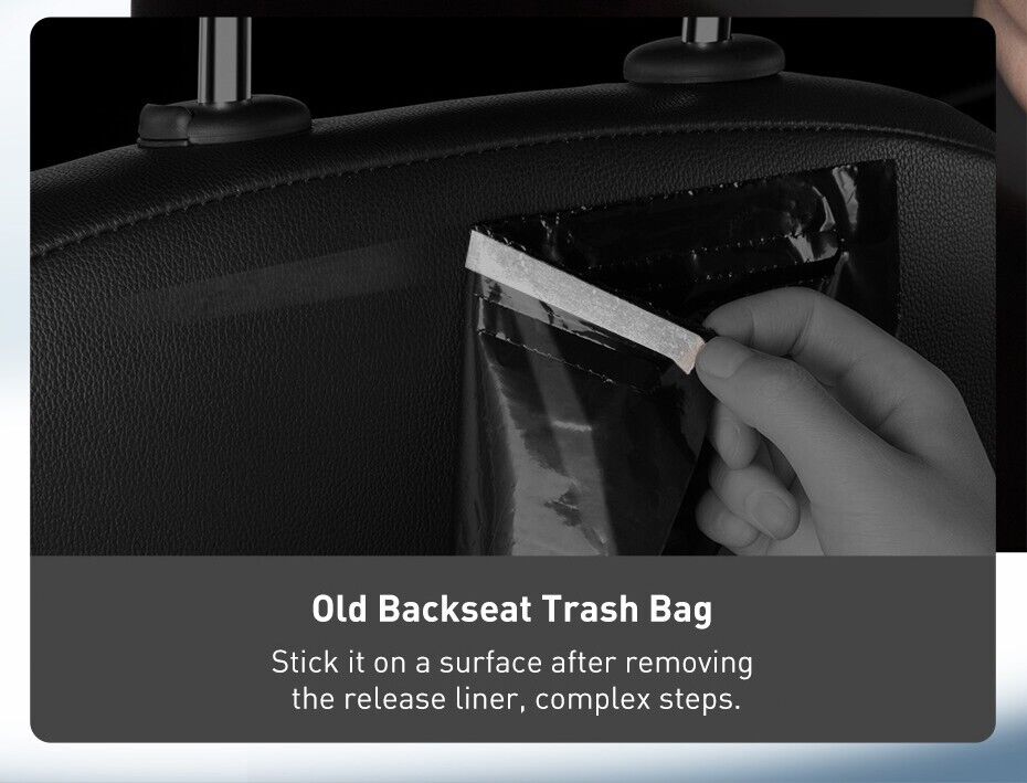 Baseus Car Trash Can Litter Bag Garbage Seat Waste Lid Bin Organizer Accessories