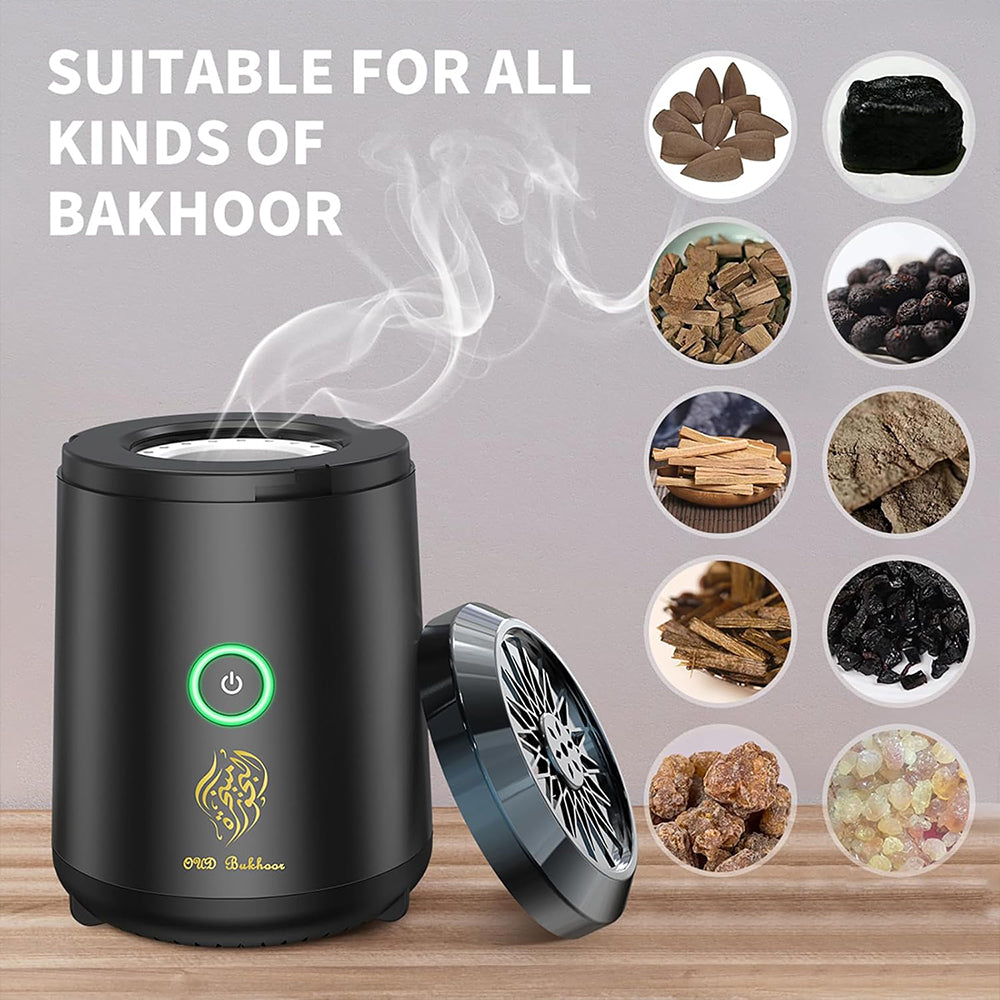 Mini Electric Incense Burner - USB Rechargeable Bakhoor Aroma Diffuser