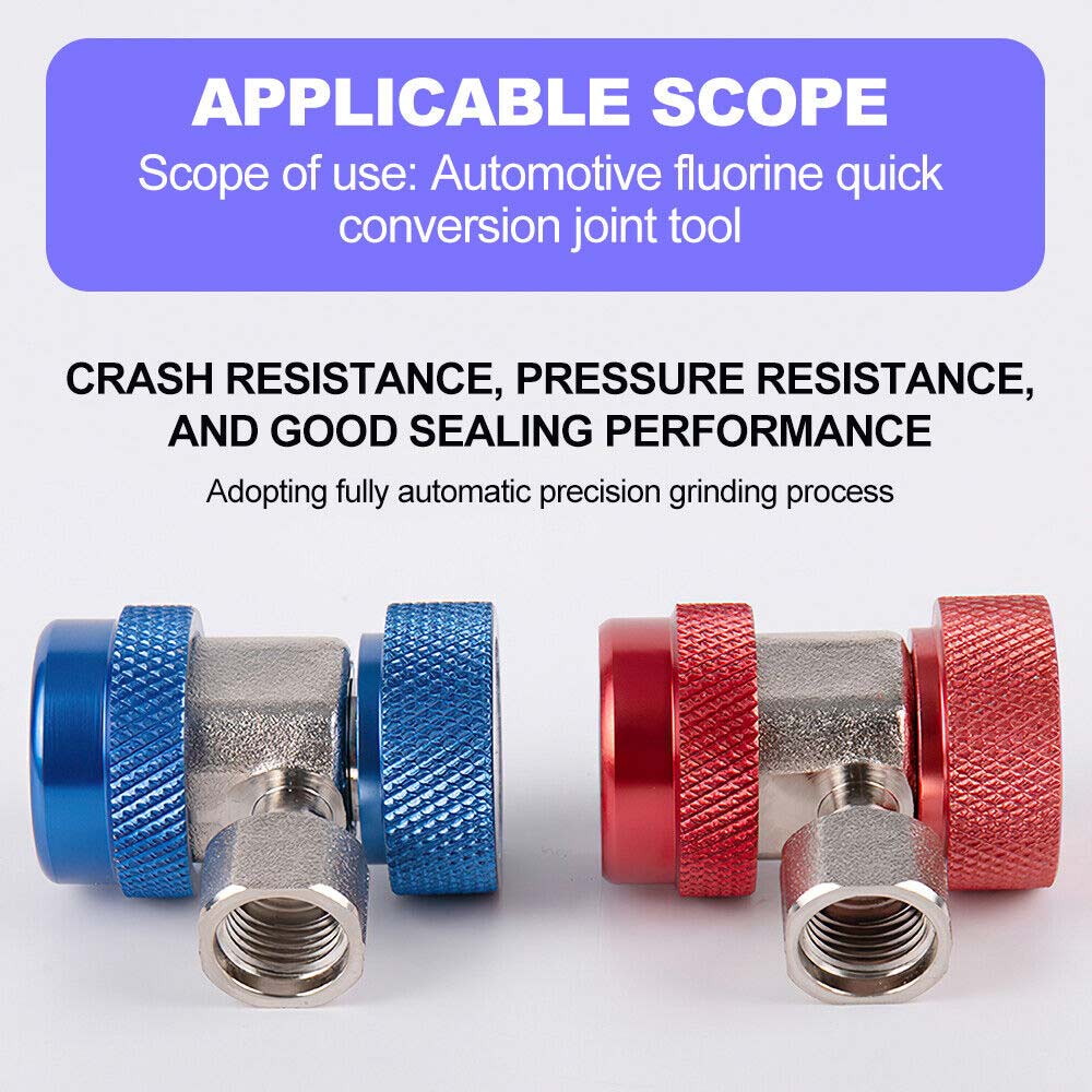 2pcs R134A A/C Air Condition Coupler Adapter High Low Manifold Gas Connector