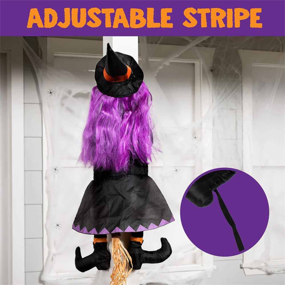 Halloween Crashing Witch Into Tree Outdoor Decor Yard Lawn Flying Witch Pendant