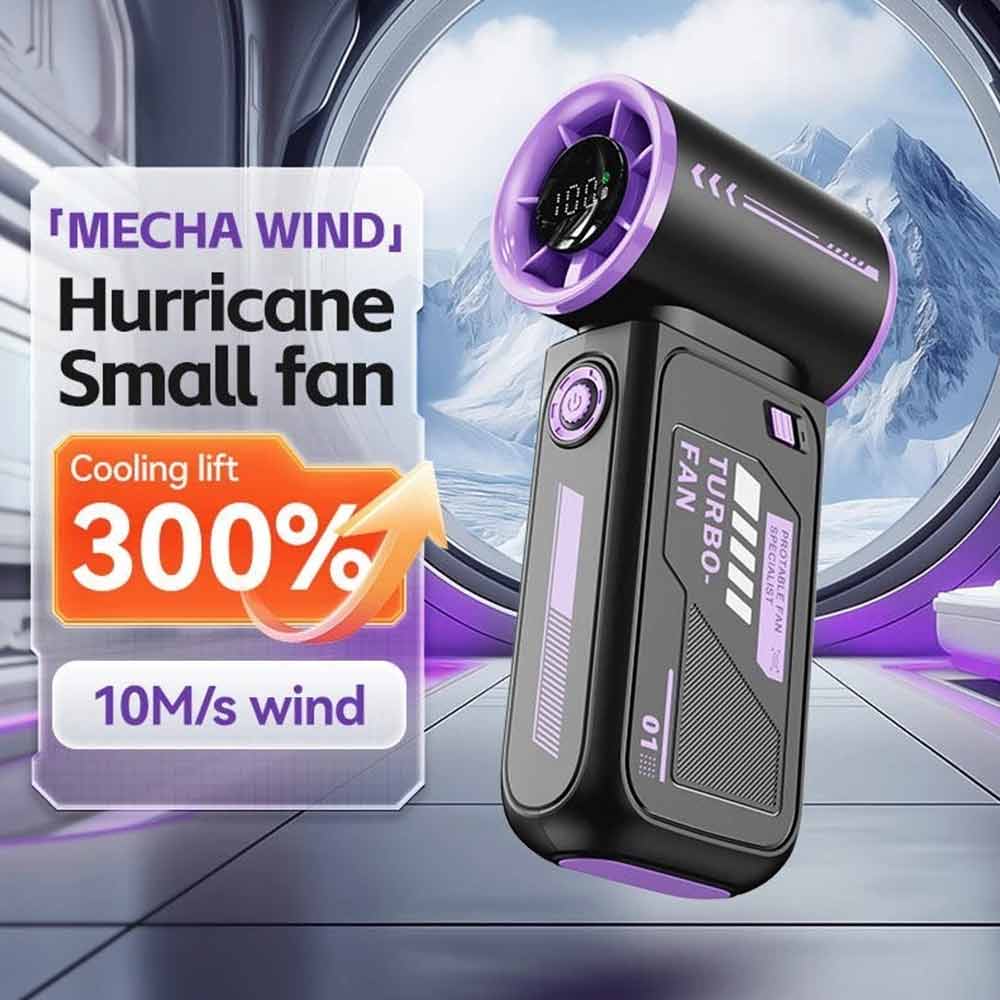 Handheld Turbo Fan – USB Rechargeable 3600mAh Portable Adjustable Airflow