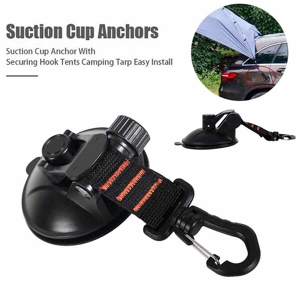 4pcs Suction Cup Anchor Securing Hook Tie Down Camping Tarp as Car Side Awning