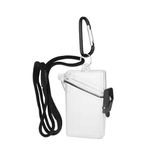 Waterproof Sport Case Portable Key Cash Work ID Card Holder Badge w/Lanyard+Clip