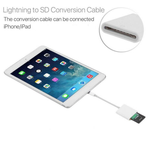 8Pin to SD Card Camera Reader Adapter for iPhone XR XS max X iPad Pro Mini