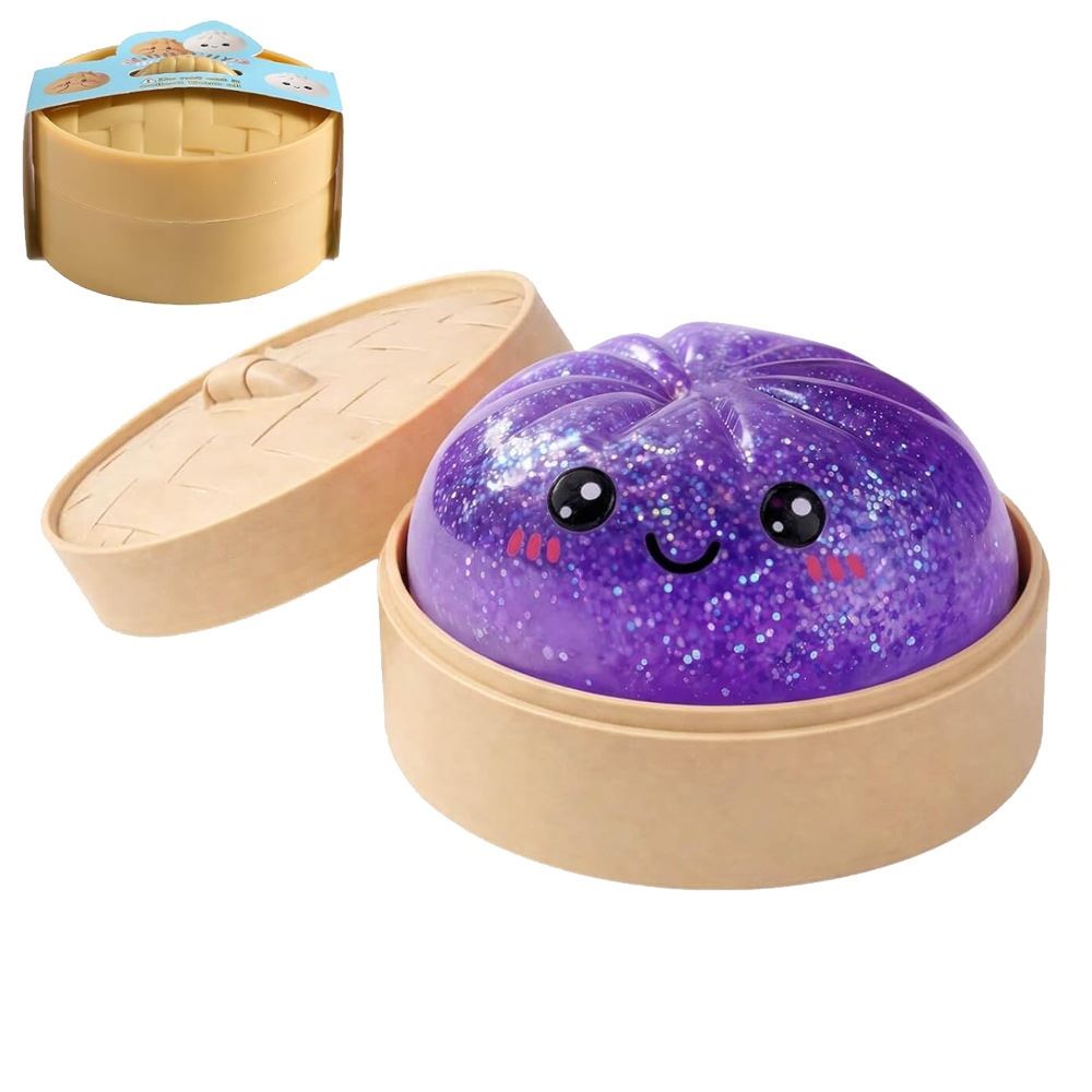 Squishy Stress Relief Toy 2-Pack – Slow Rebound Emoji Bun with Glitter, Sensory Fidget for ADHD & Anxiety
