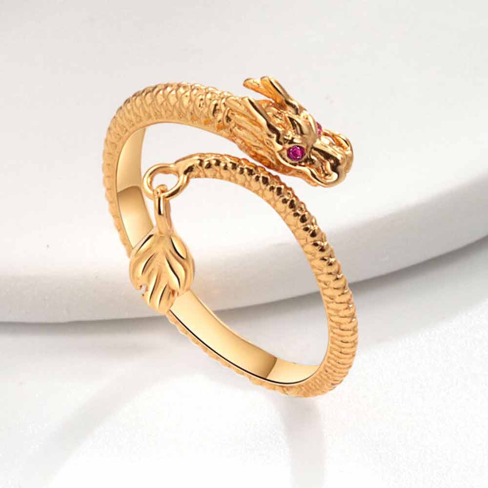Adjustable Wrap Dragon Rings Dragon's Tail Qiankun Lucky Ring, Dragon Tail Wrap