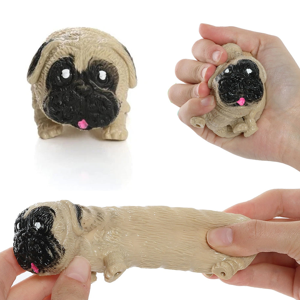 Stretchy Pug Squishy Toy – Fidget Stocking Filler, Sensory Play Gift