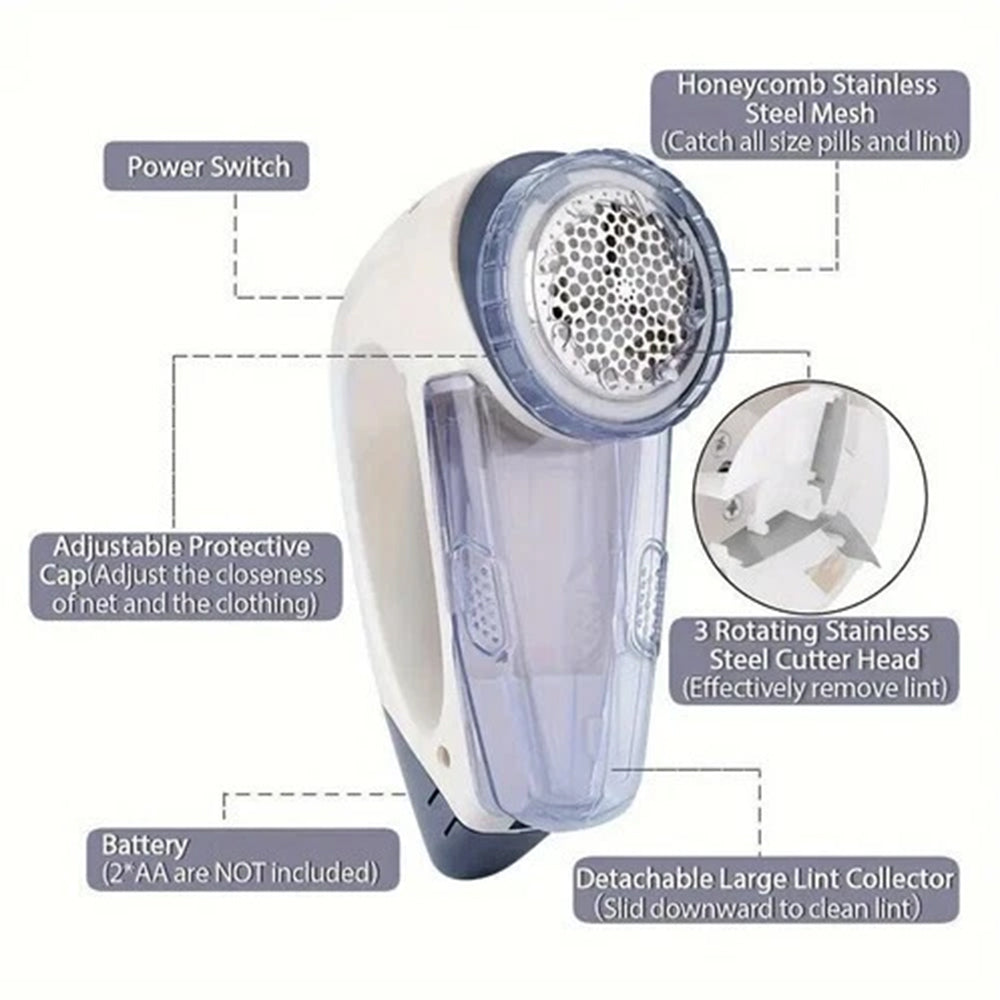Electric Lint Remover - Battery-Powered Fabric Shaver for Clothes & Debobbler