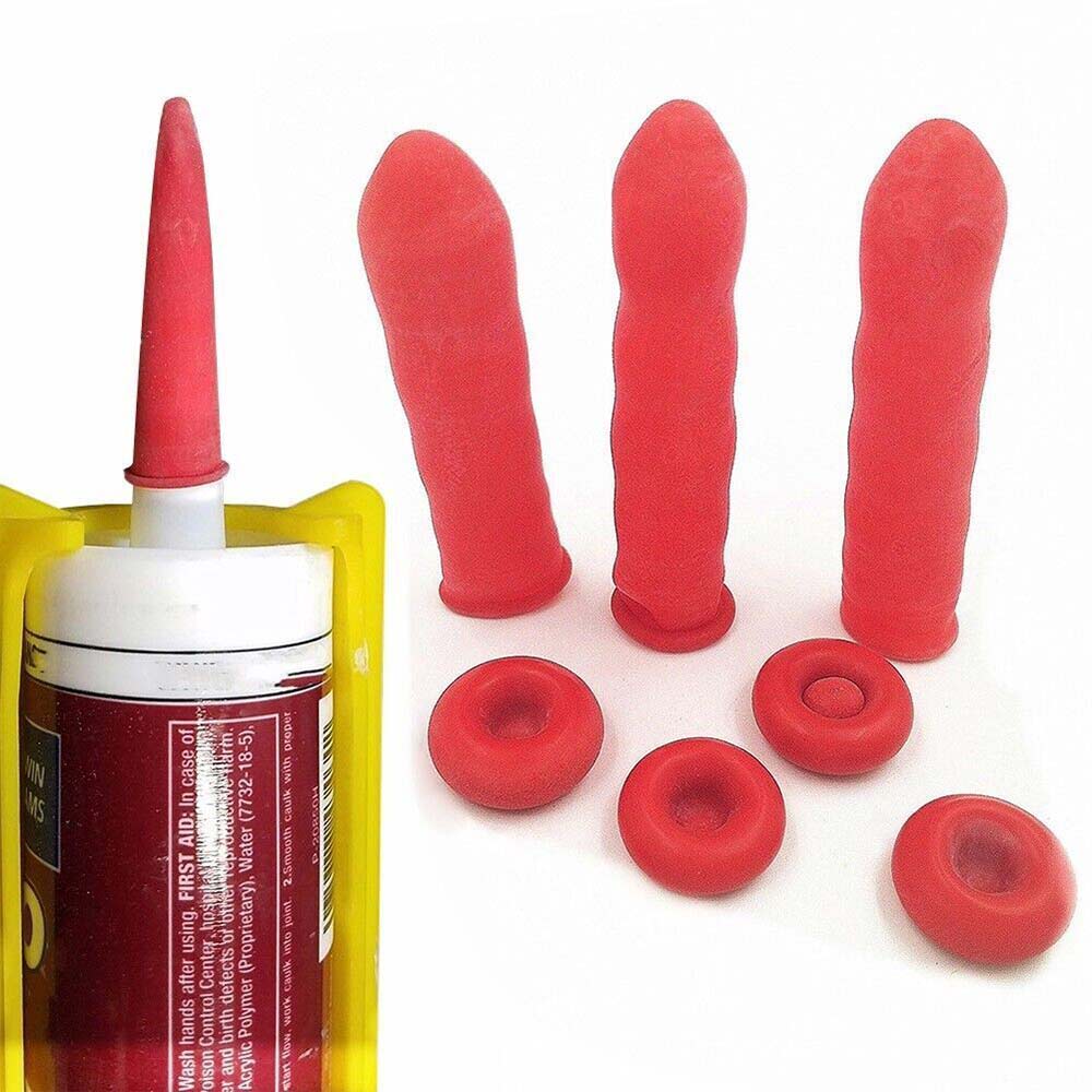 50pcs Latex Caulk Saving Cap Re-Sealable Caulking Tube Nozzle Tips Covers