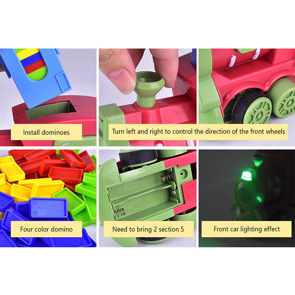 Electric Domino Train Blocks Set Building Blocks Stacking Toy Creative Toys