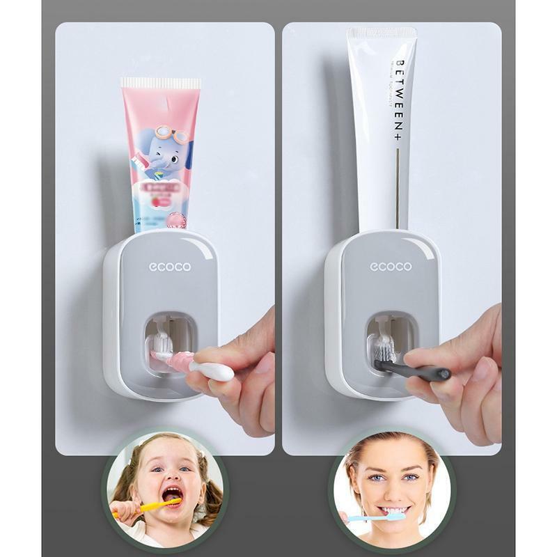 Ecoco Wall mount auto ands Free Toothpaste Dispenser Automatic Toothpaste Squeez