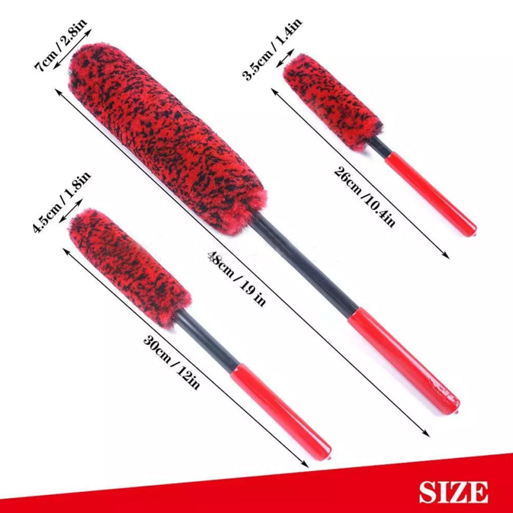 3pcs  Car Tyre Rim Cleaner Car Wheel Rim Cleaning Brush Tyre Brush Wash Car Clean Tool