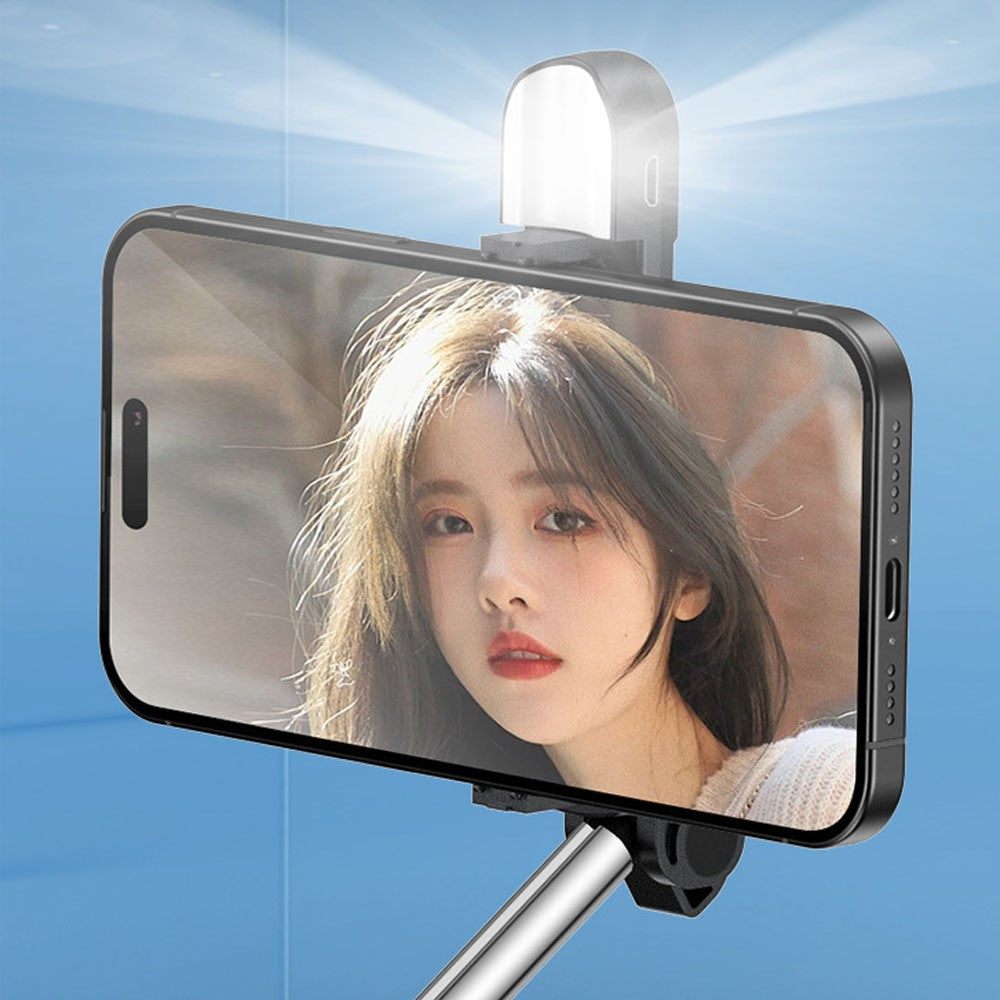 Universal Extendable Bluetooth Wireless Selfie Stick with Fill Light Tripod