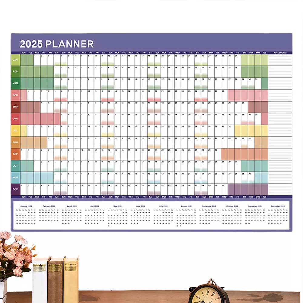 2025 Full Year Wall Planner Calendar Home Office Work Daily Calendar Wall Decor