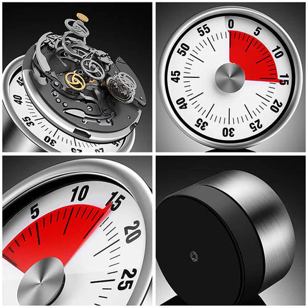Kitchen Timer,Mechanical Stainless Steel Timer with Loud Alarm for Cooking