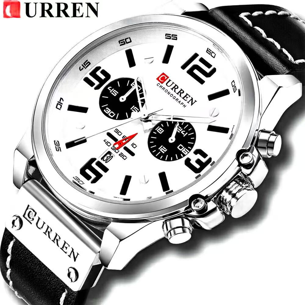 CURREN 8314 Men Military Sport Wristwatch Quartz Calendar Silicone Strap Casual Outdoor Watch