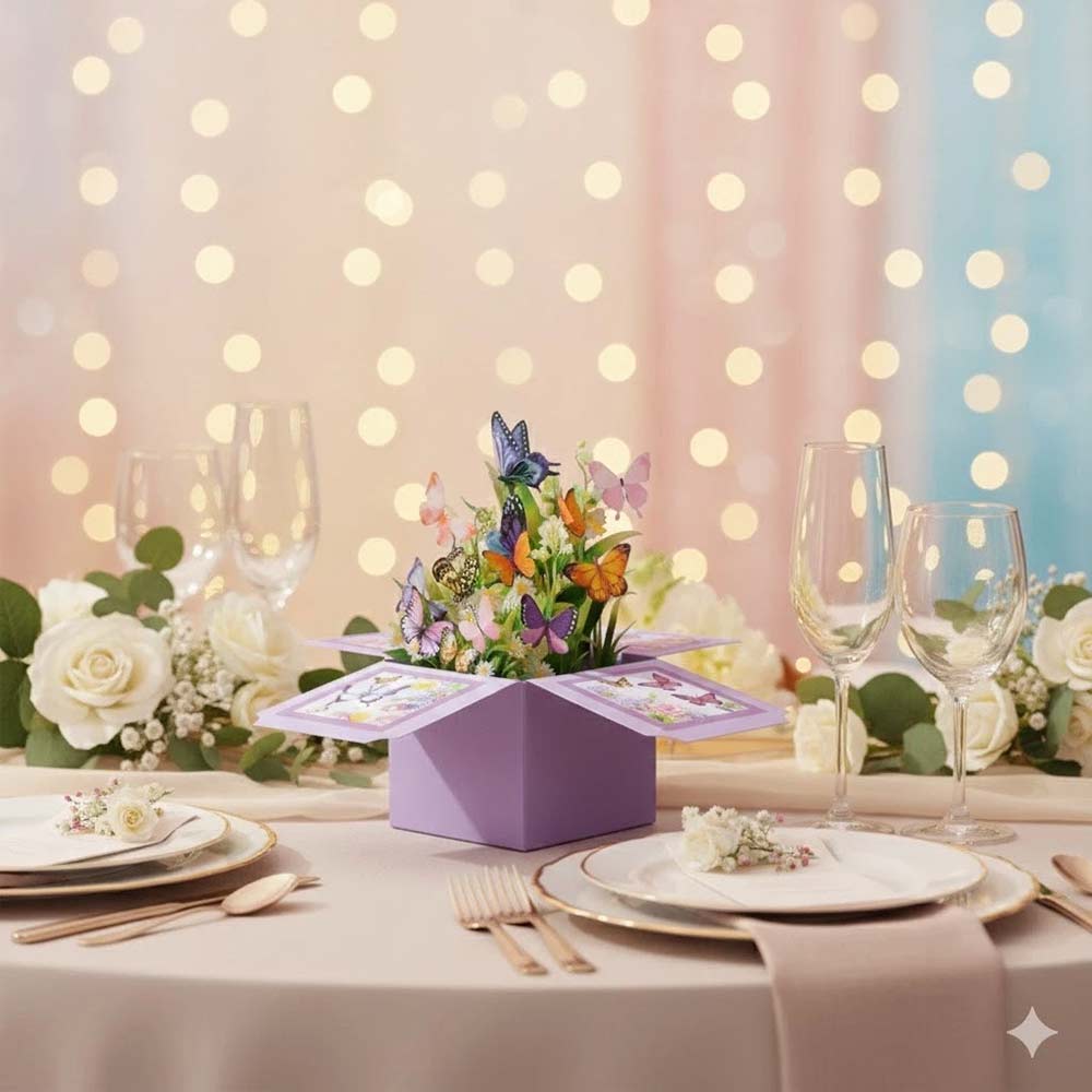 3D Pop-Up Birthday Card – Luxury Butterfly Floral Surprise for Mum, Daughter, Wife, Niece
