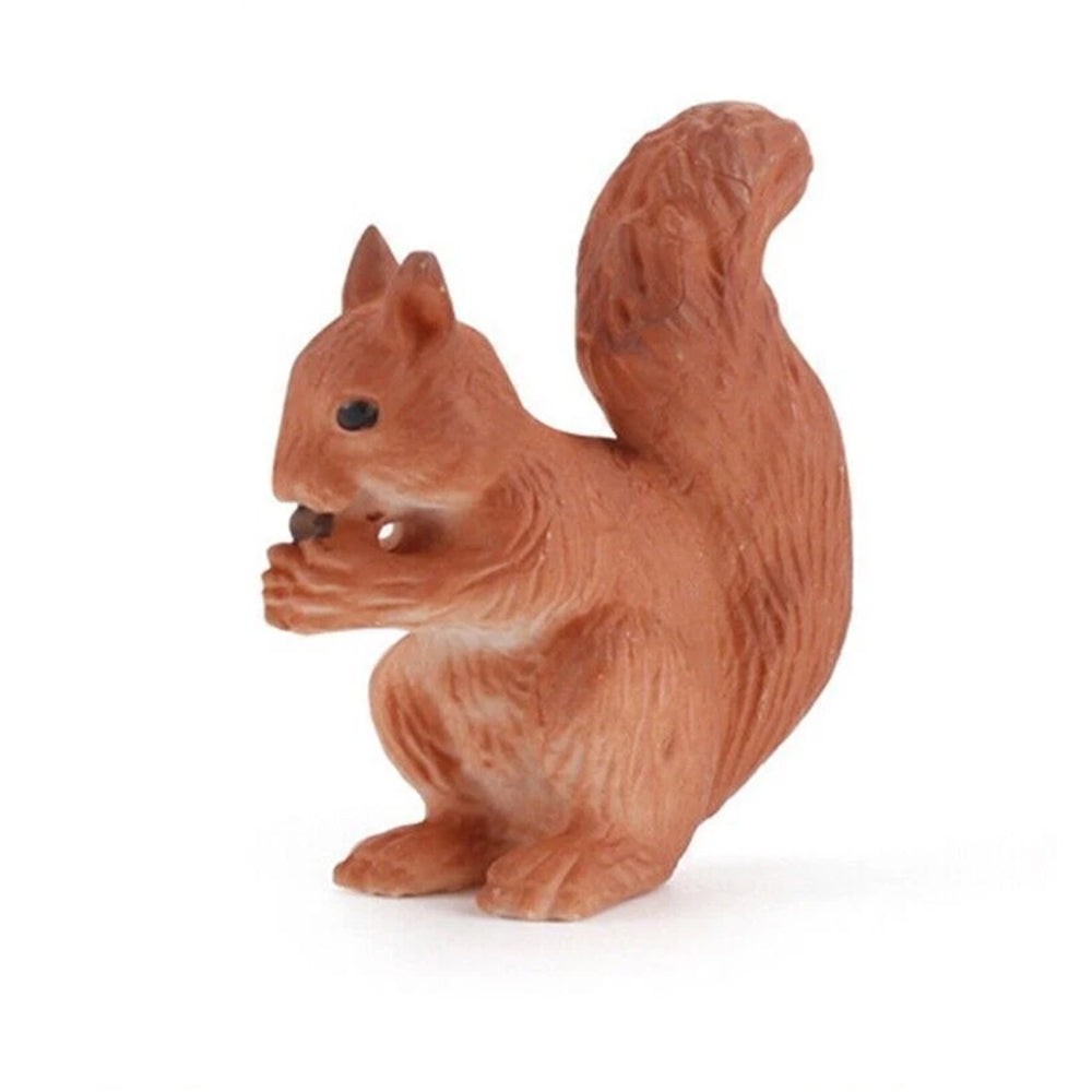 Woodland Animal Figurine Set - 6PCS Deer Fox Rabbit Squirrel PVC Ornaments