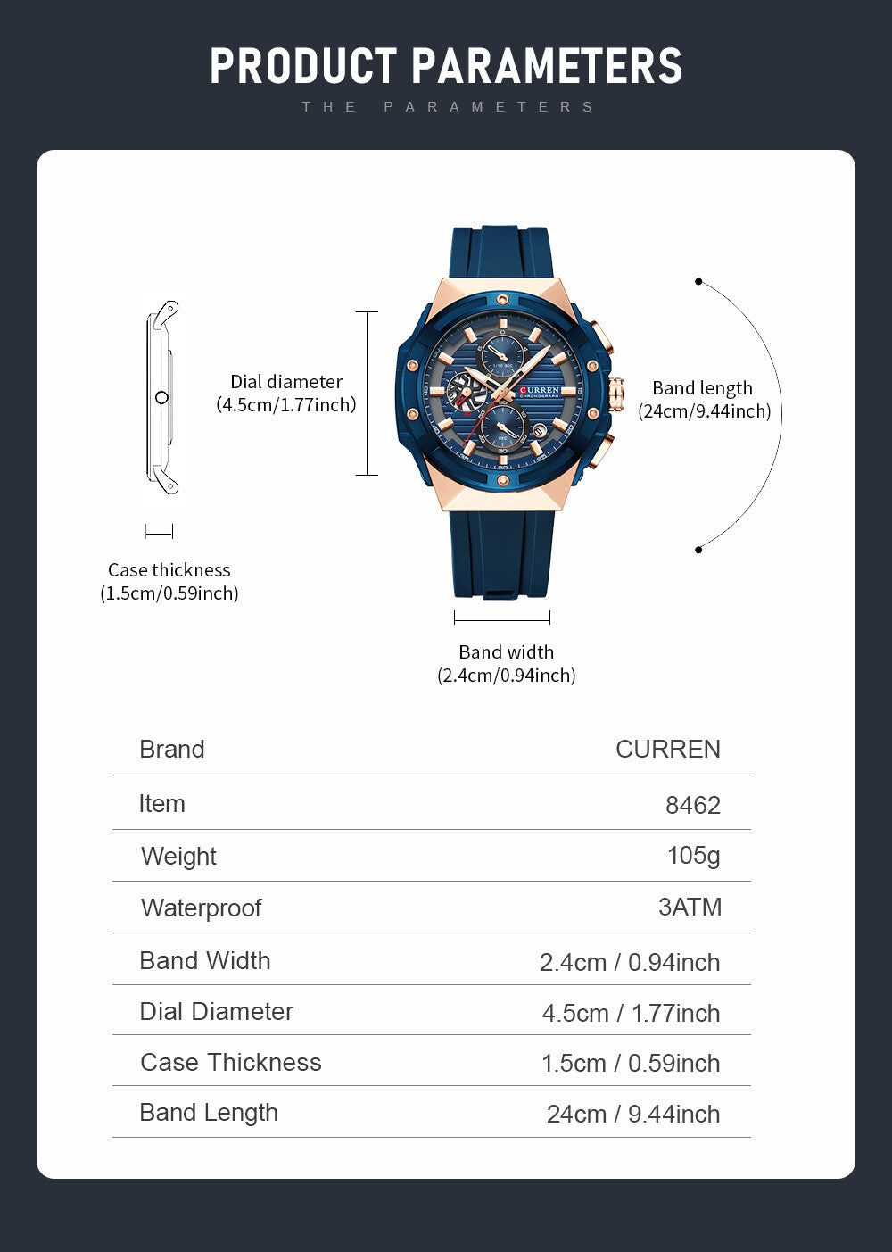 Men's Military Sport Watch – Multifunction Chronograph Calendar Silicone Strap