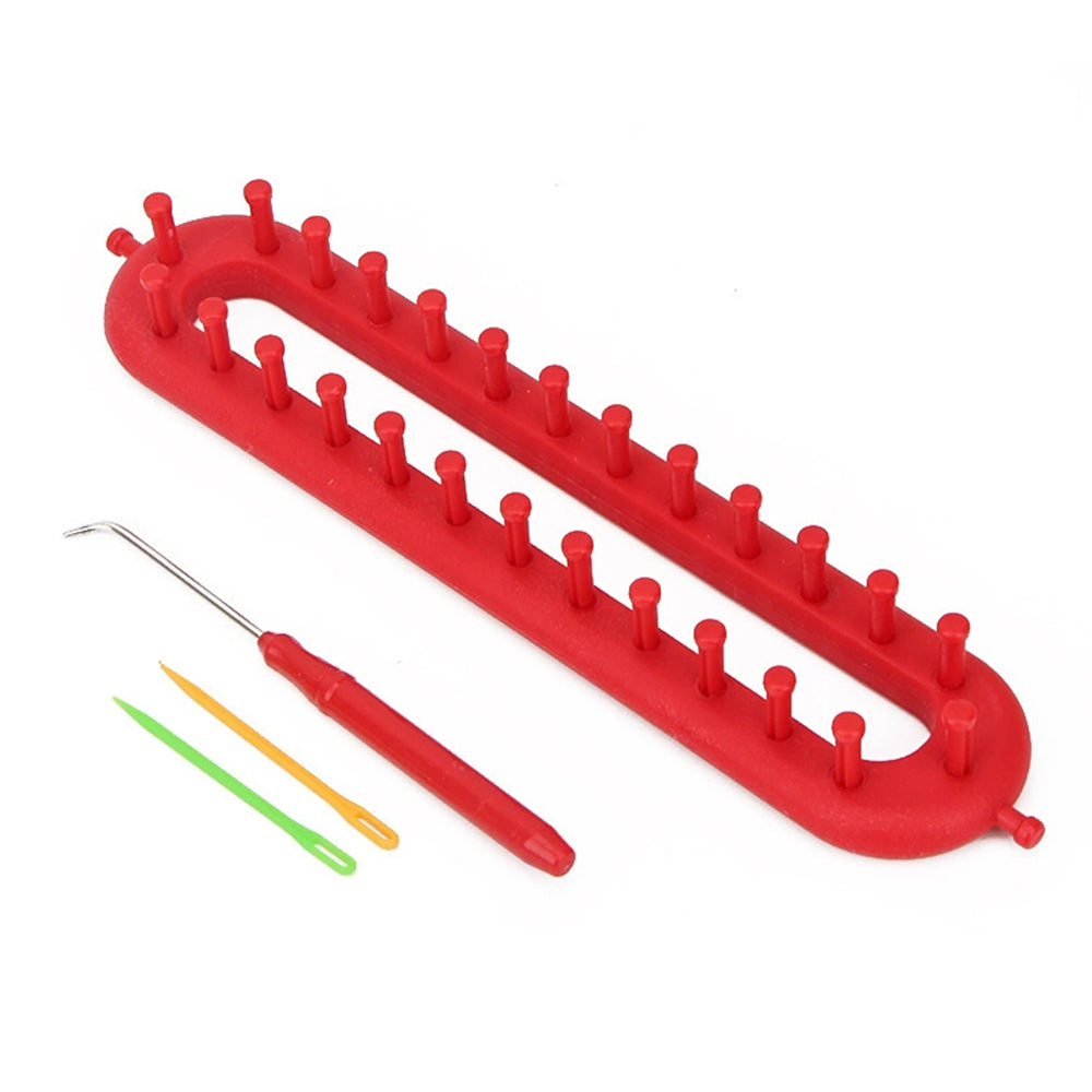26CM Red Scarf Knitting Loom Kit - DIY Sewing Needle Craft Tool Set
