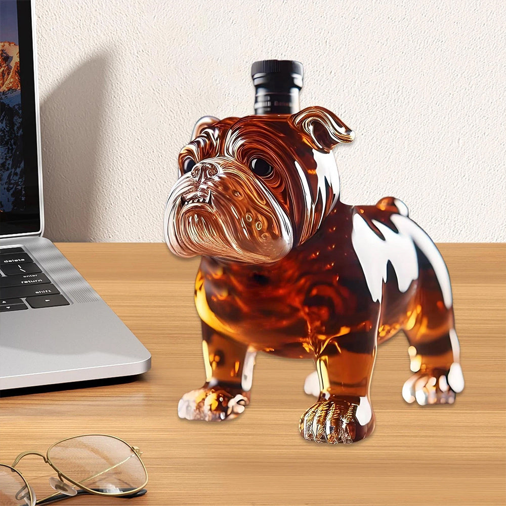 Bulldog Whiskey Bottle – Funny & Unique Animal Glass Decanter for Spirits
