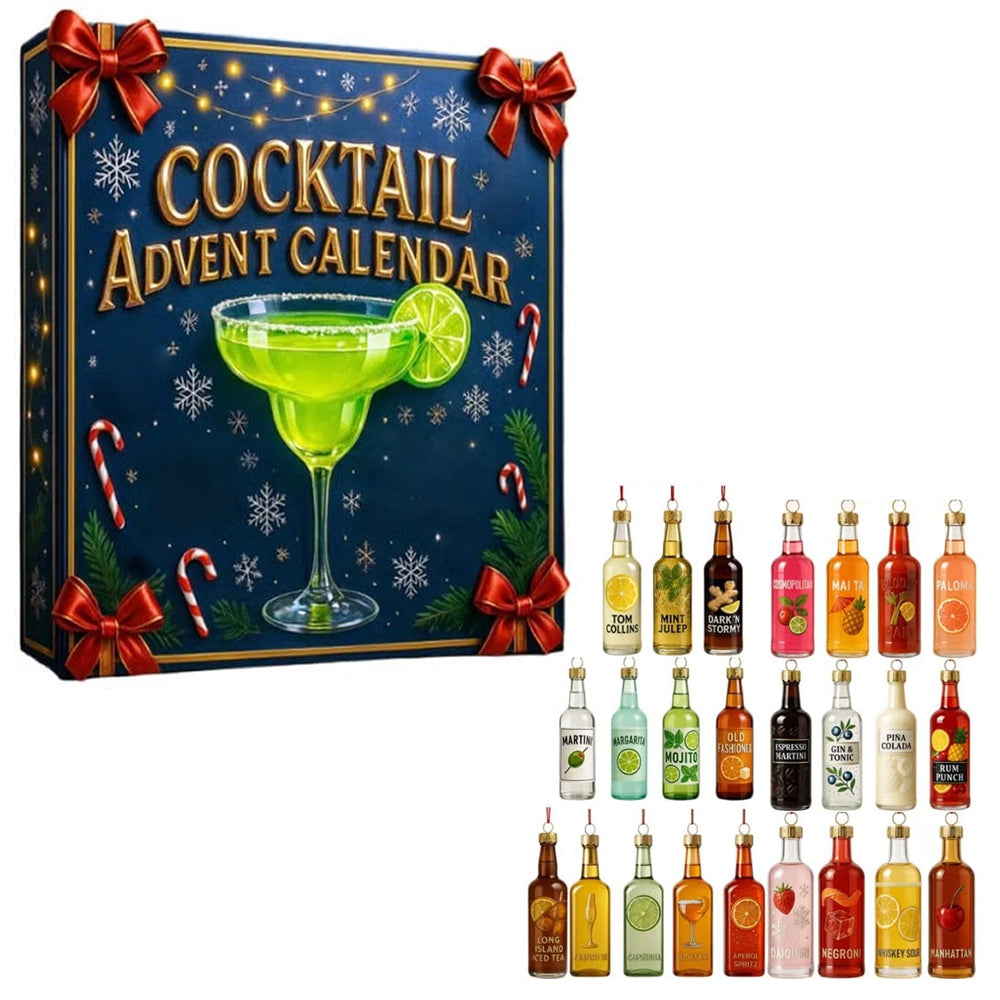 2025 Cocktail Advent Calendar - 24-Day Christmas Countdown with 2D Acrylic Design
