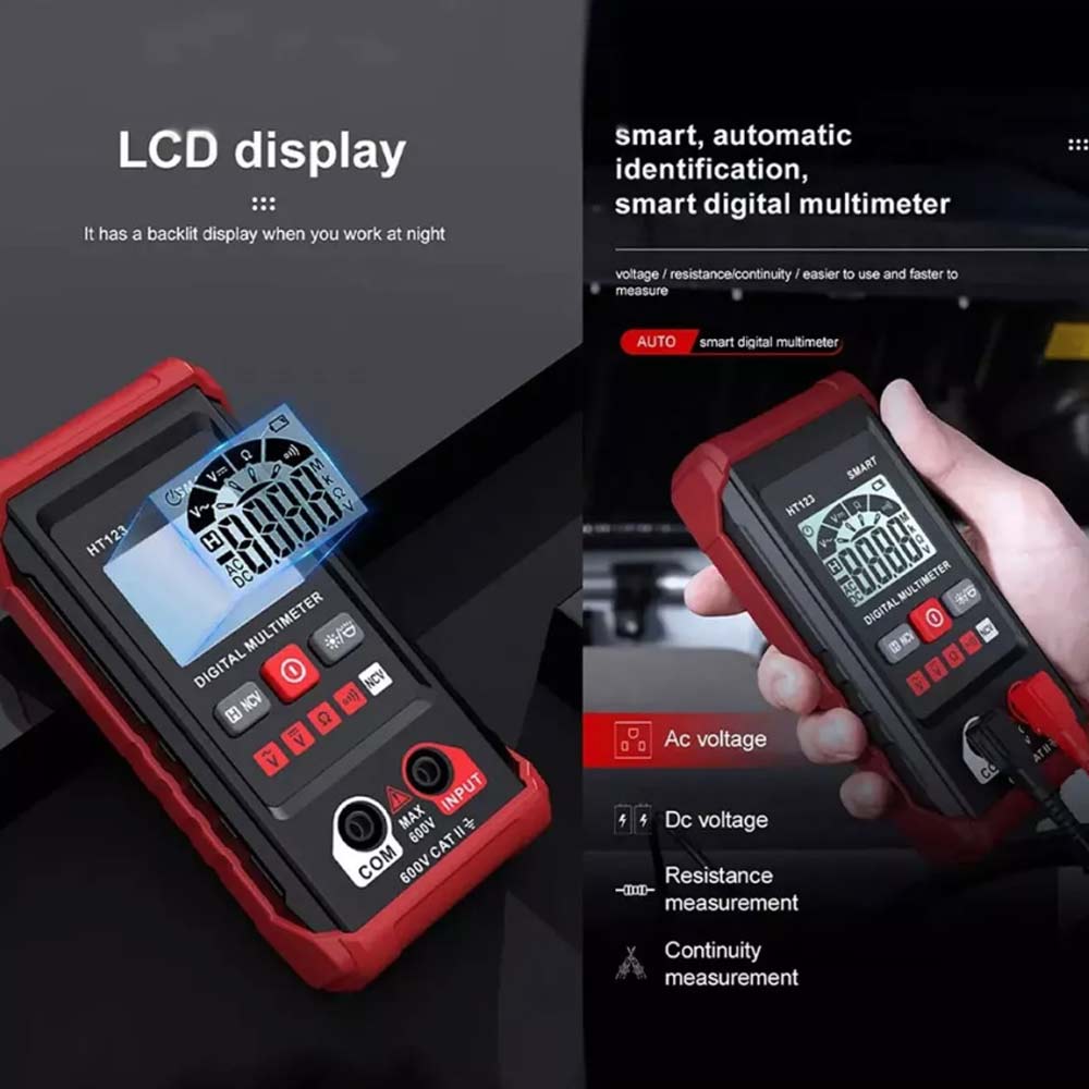 Digital Multimeter, Auto-Ranging Voltmeter,Tm-510 4000 Counts,Smart Measurement