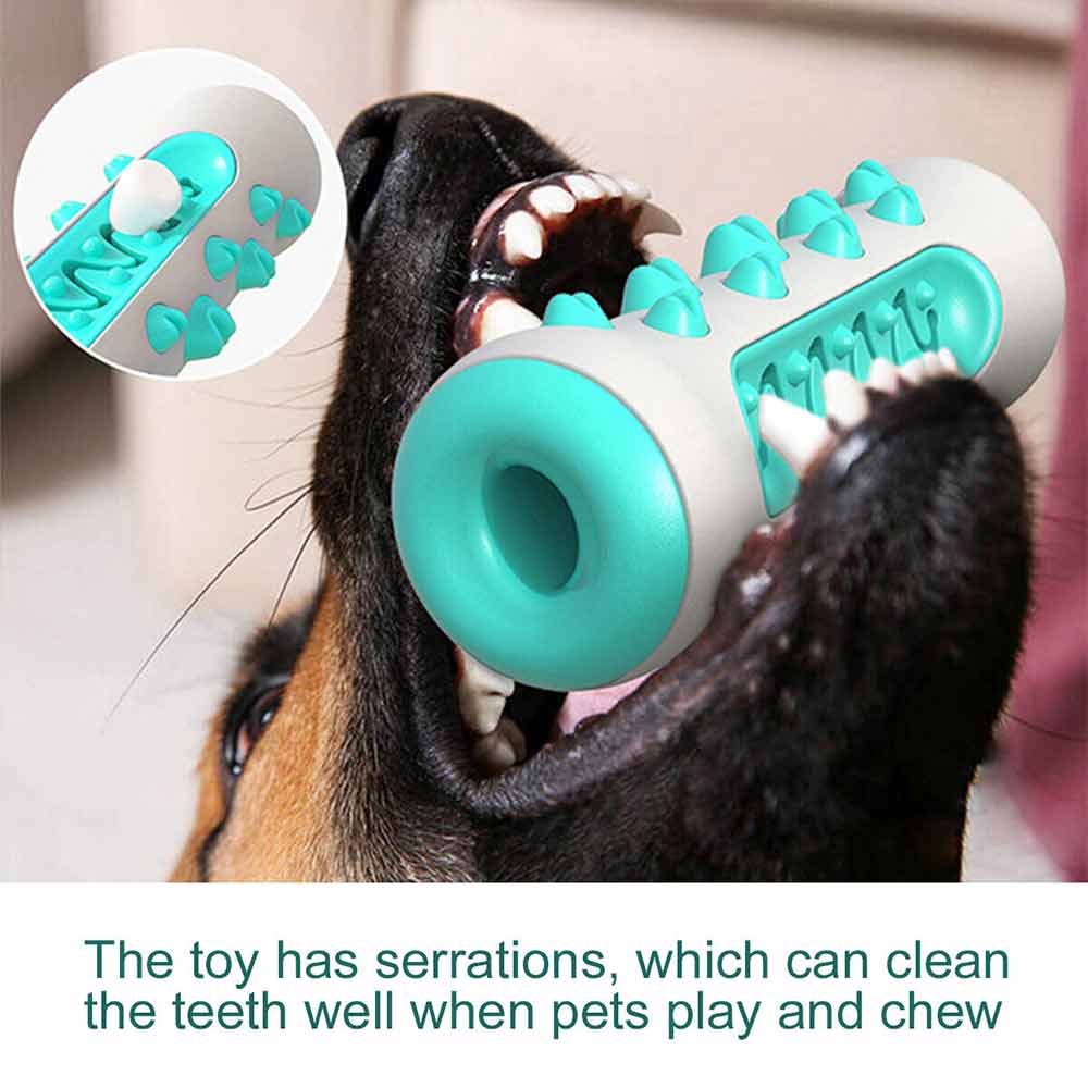 Teeth Cleaning Dog Chew Toy Tough Dog Puppy Toothbrush Rubber Chewers Toy Bone